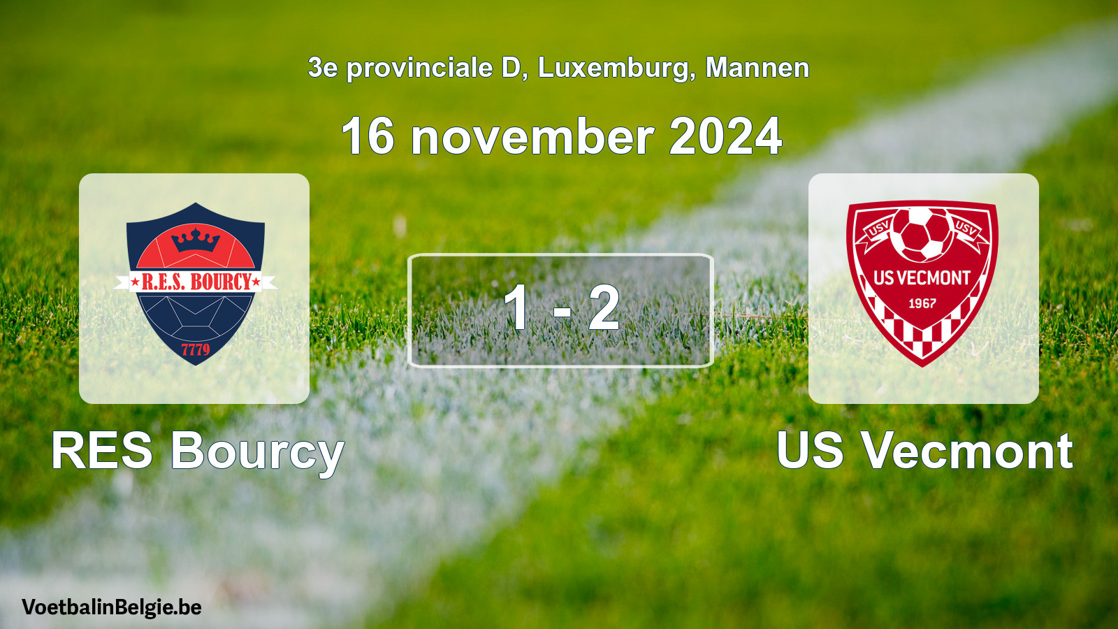 Gespeelde wedstrijd mannenvoetbal: RES Bourcy - US Vecmont 1 - 2 (16 november 2024)