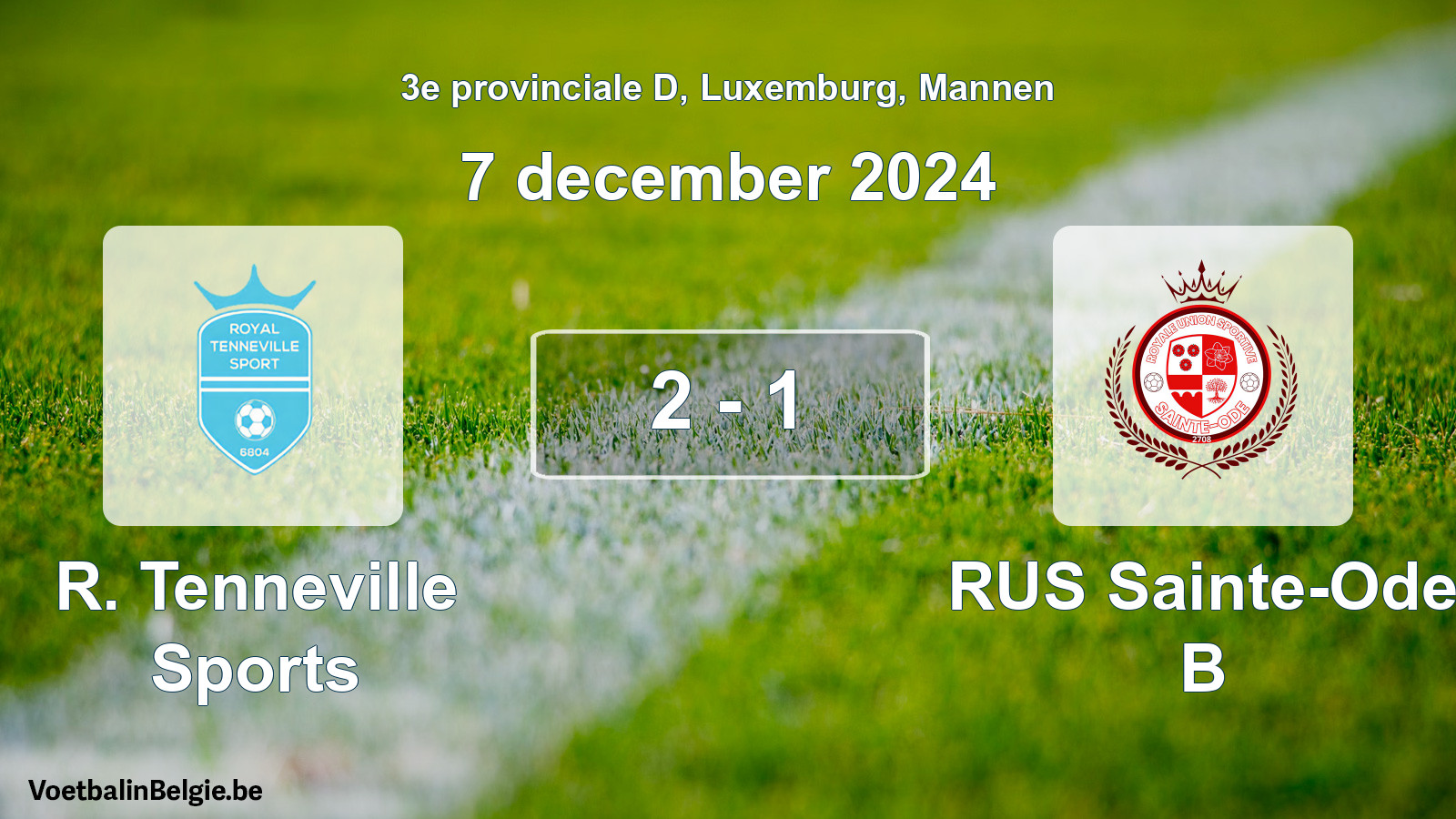 Gespeelde wedstrijd mannenvoetbal: R. Tenneville Sports - RUS Sainte-Ode B 2 - 1 (7 december 2024)