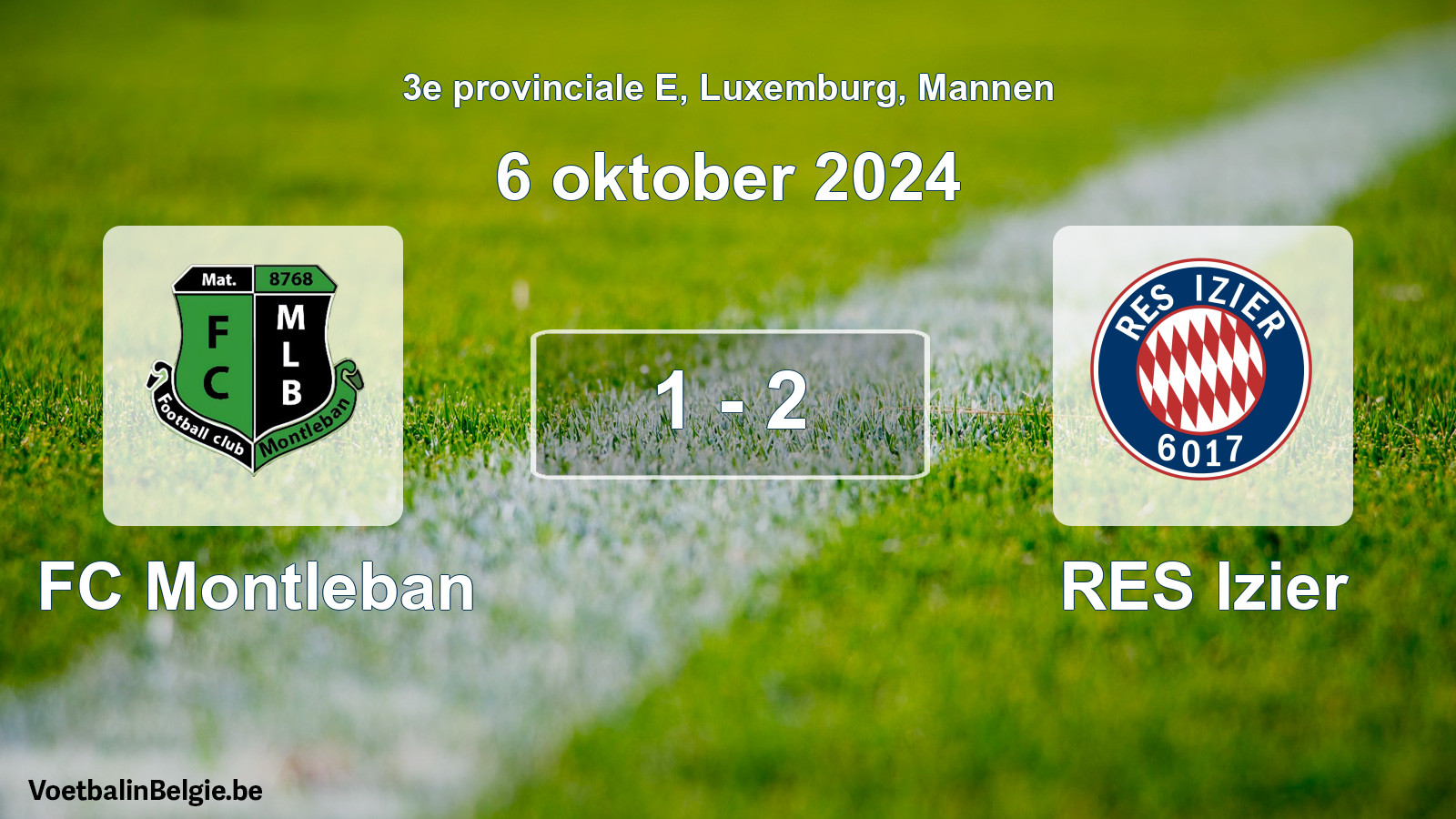 Gespeelde wedstrijd mannenvoetbal: FC Montleban - RES Izier 1 - 2 (6 oktober 2024)