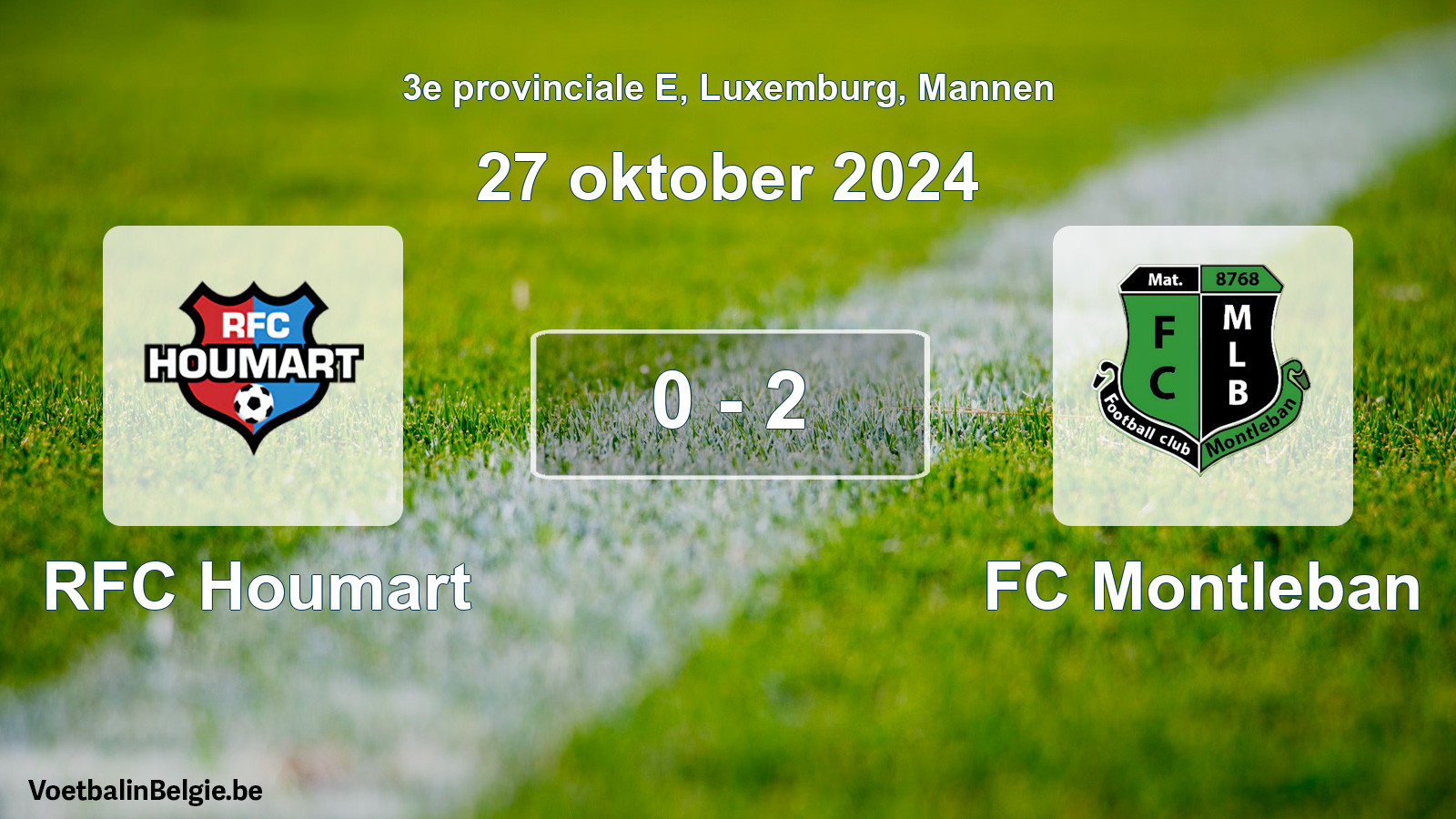 Gespeelde wedstrijd mannenvoetbal: RFC Houmart - FC Montleban 0 - 2 (27 oktober 2024)