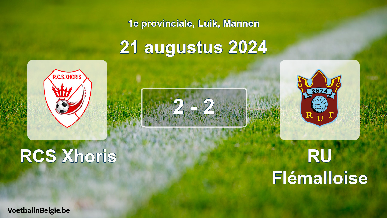 Gespeelde wedstrijd mannenvoetbal: RCS Xhoris - RU Flémalloise 2 - 2 (21 augustus 2024)