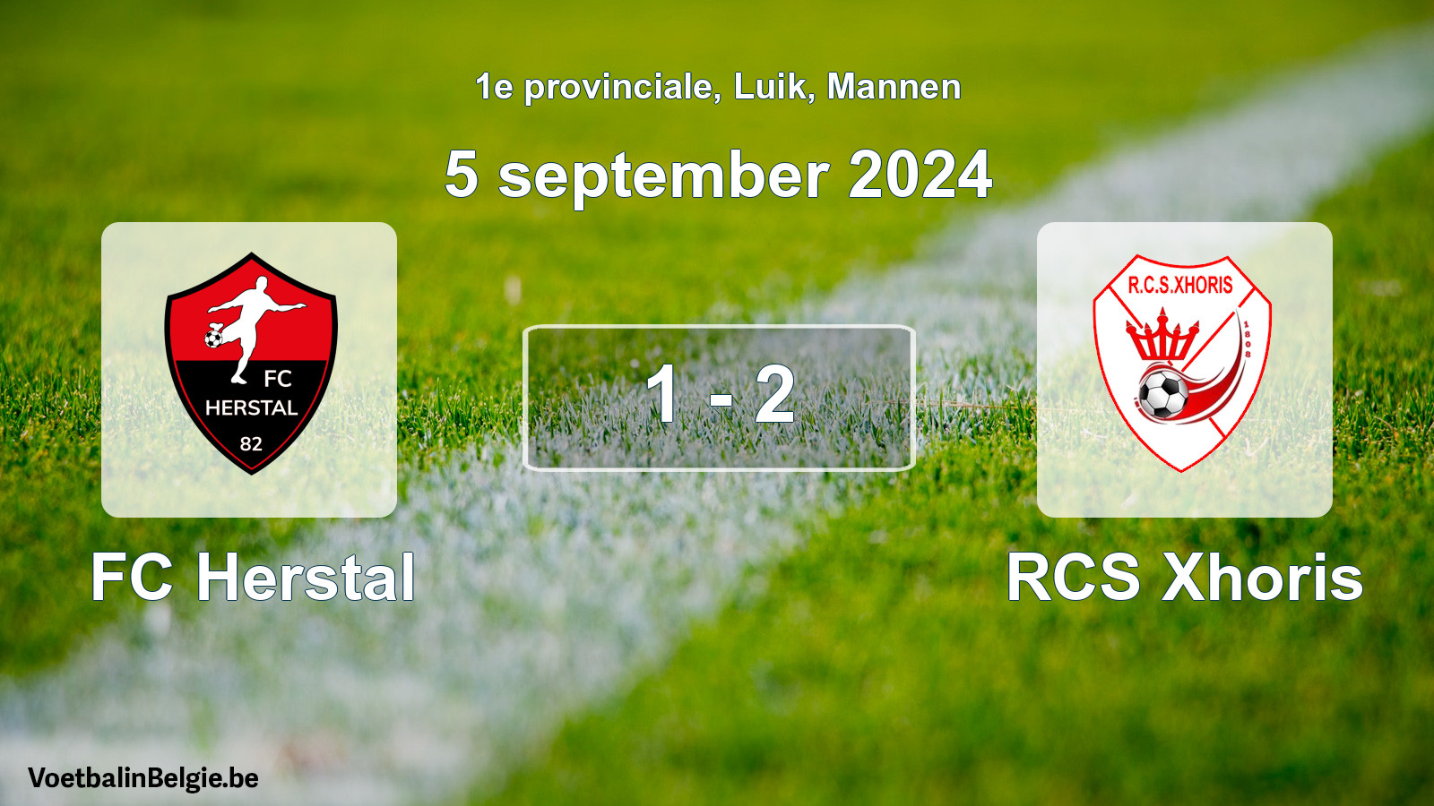 Gespeelde wedstrijd mannenvoetbal: FC Herstal - RCS Xhoris 1 - 2 (5 september 2024)