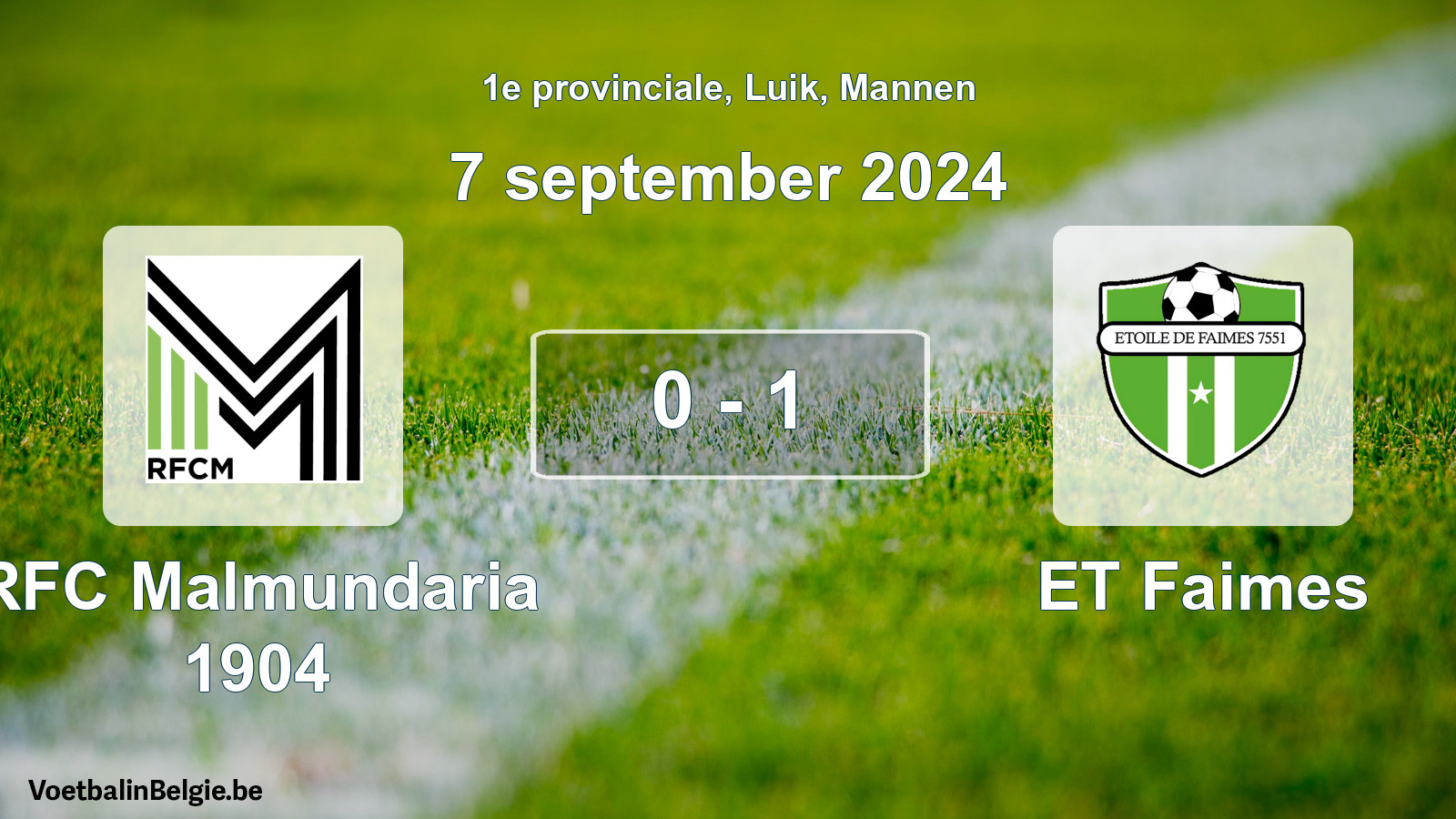 Gespeelde wedstrijd mannenvoetbal: RFC Malmundaria 1904 - ET Faimes 0 - 1 (7 september 2024)