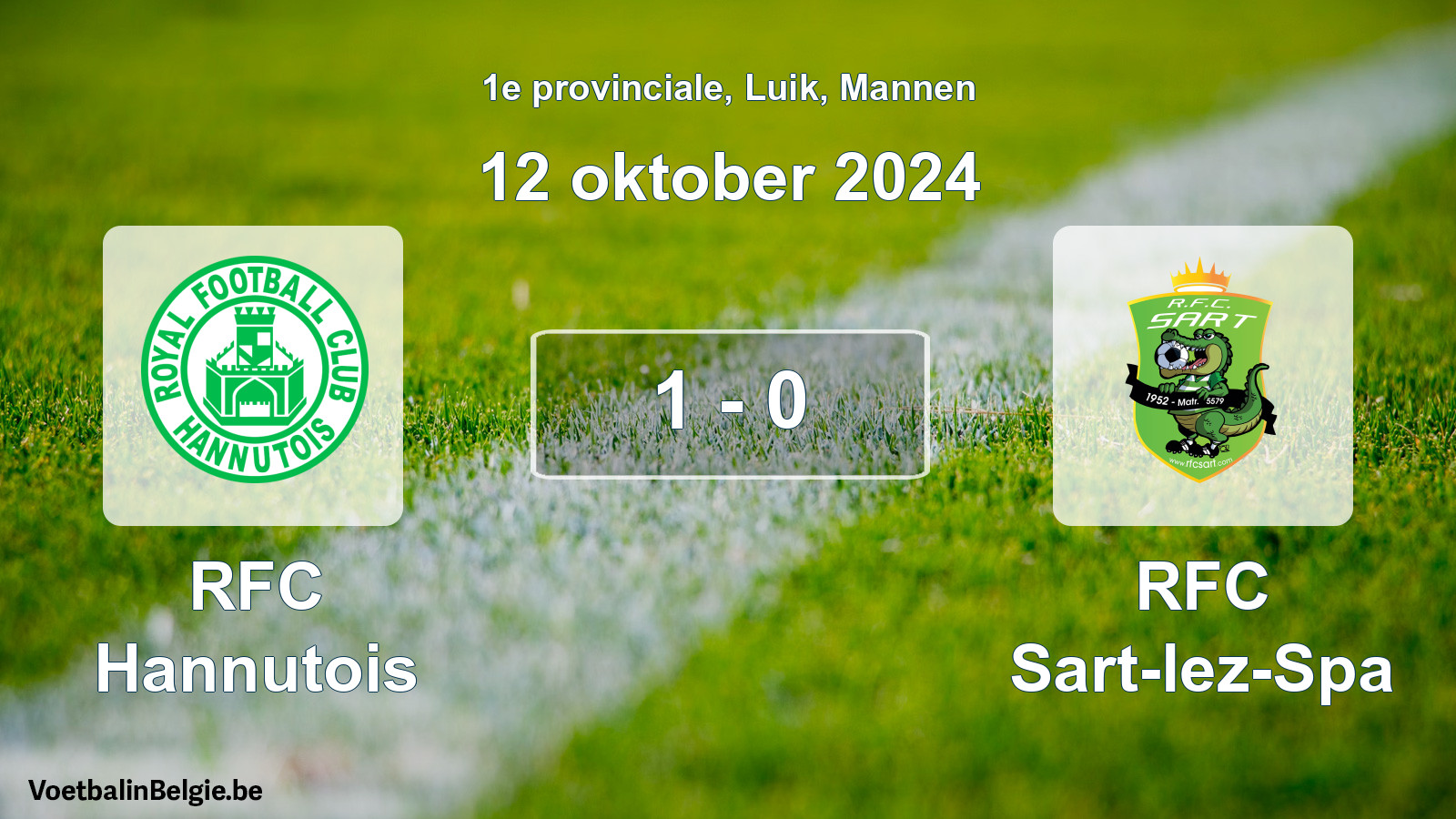 Gespeelde wedstrijd mannenvoetbal: RFC Hannutois - RFC Sart-lez-Spa 1 - 0 (12 oktober 2024)