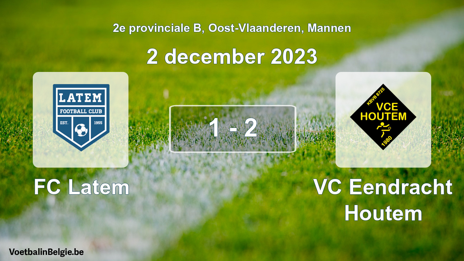 Gespeelde wedstrijd mannenvoetbal: FC Latem - VC Eendracht Houtem 1 - 2 (2 december 2023)