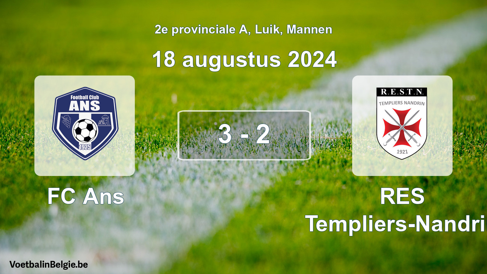 Gespeelde wedstrijd mannenvoetbal: FC Ans - RES Templiers-Nandrin 3 - 2 (18 augustus 2024)
