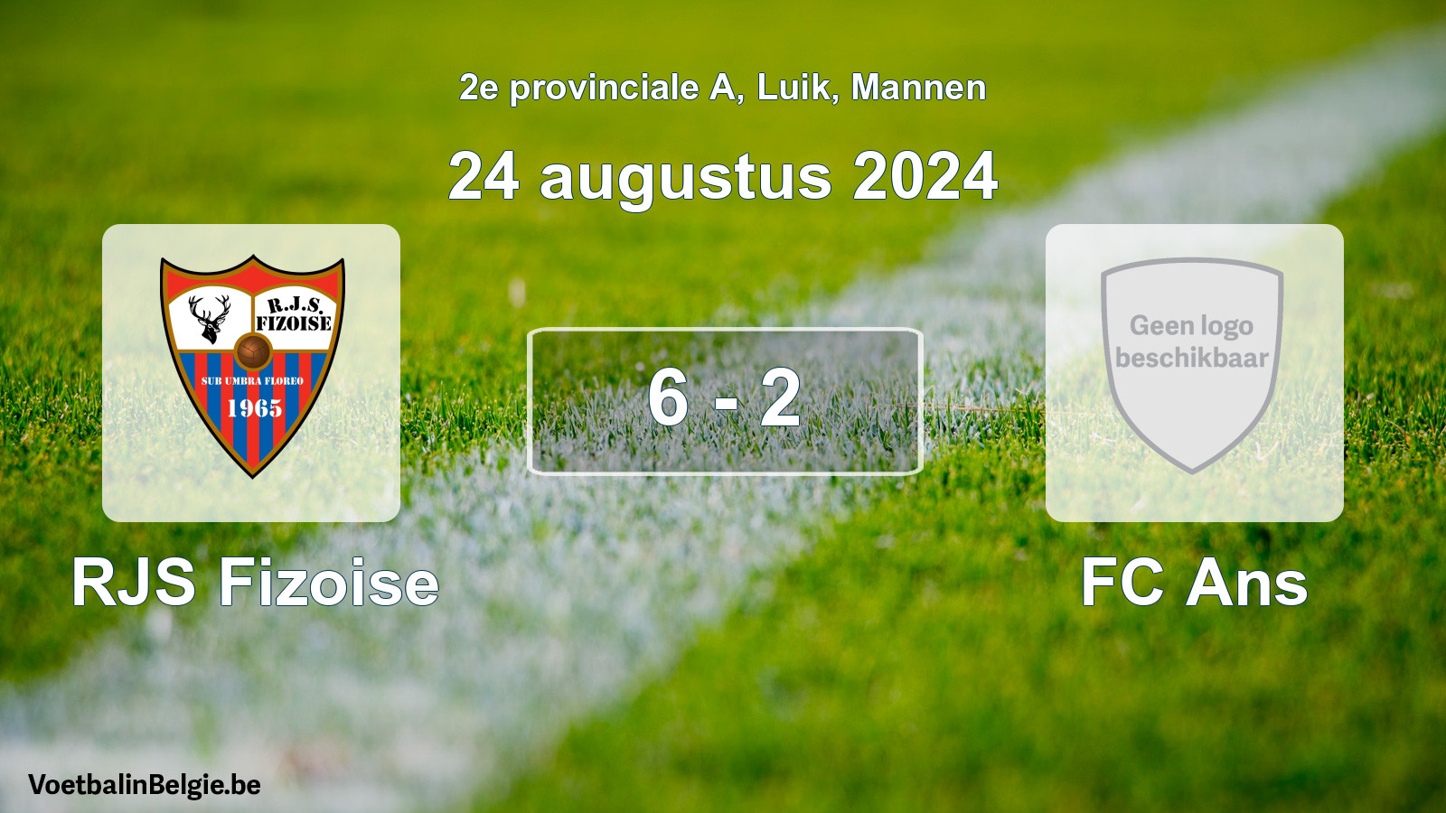 Gespeelde wedstrijd mannenvoetbal: RJS Fizoise - FC Ans 6 - 2 (24 augustus 2024)
