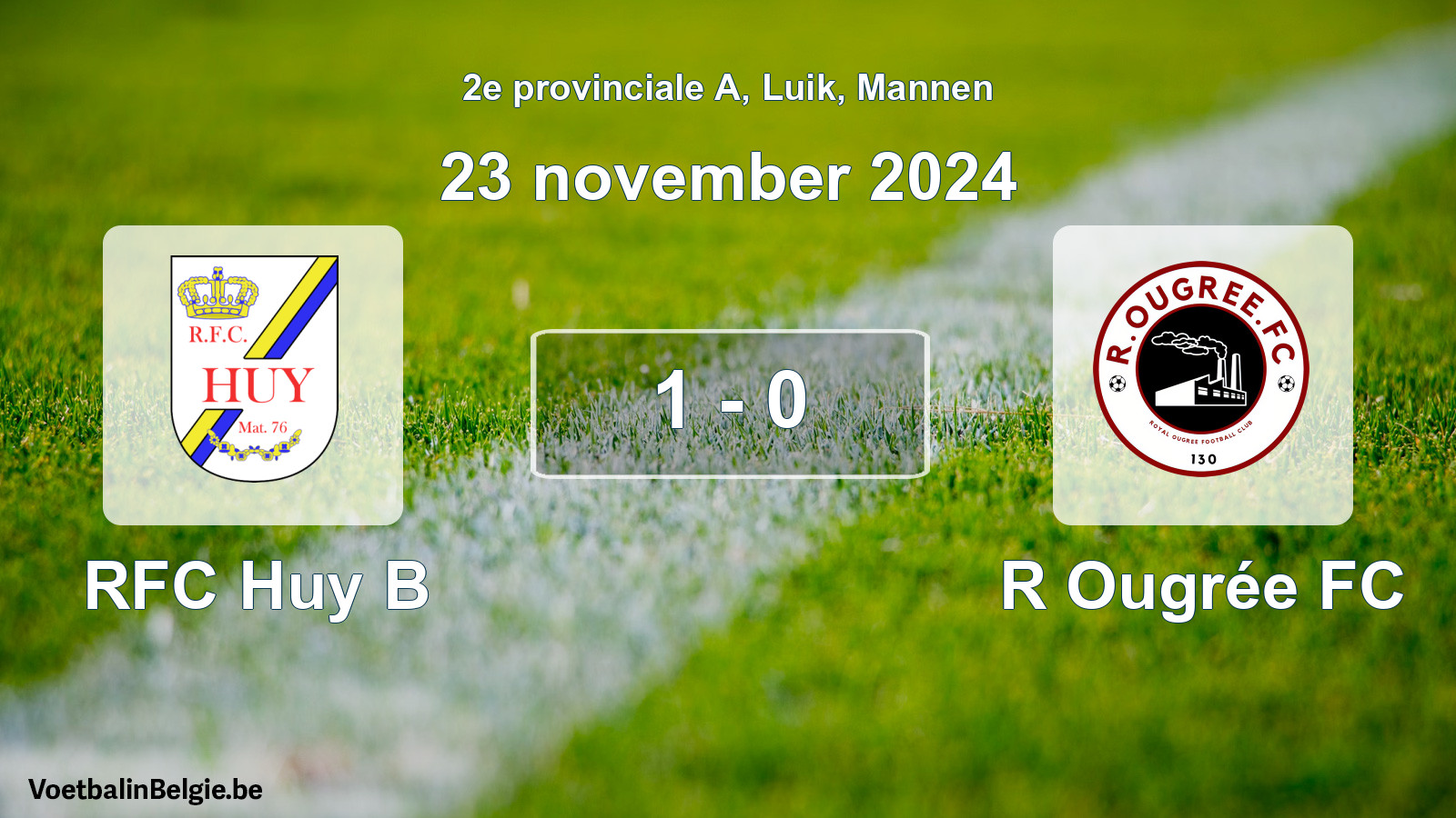 Gespeelde wedstrijd mannenvoetbal: RFC Huy B - R Ougrée FC 1 - 0 (23 november 2024)
