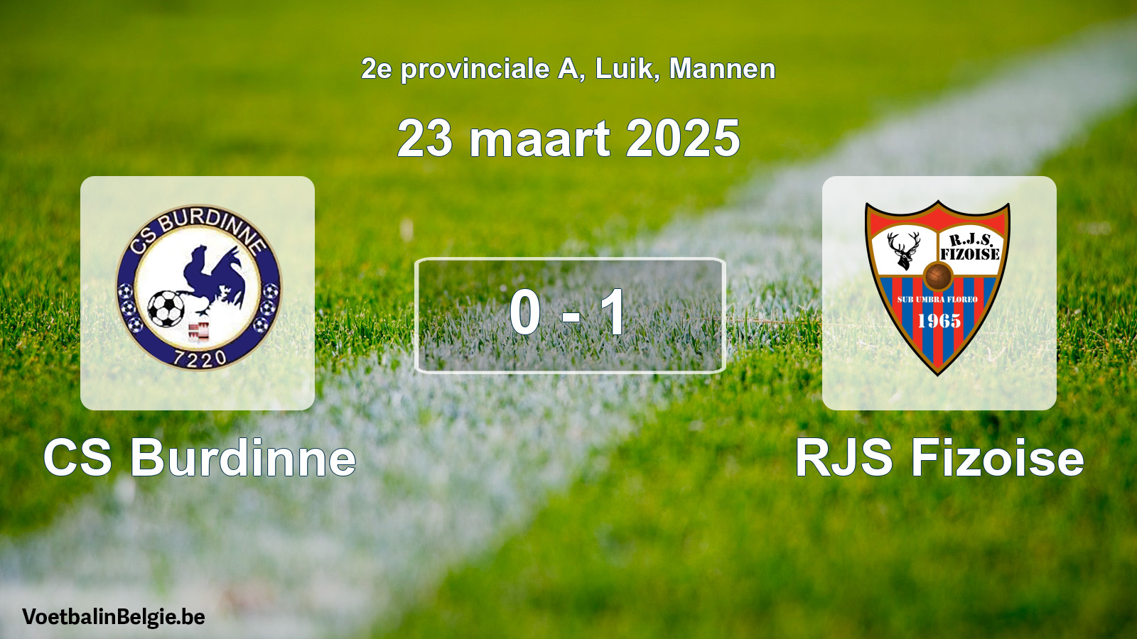 Gespeelde wedstrijd mannenvoetbal: CS Burdinne - RJS Fizoise 0 - 1 (23 maart 2025)