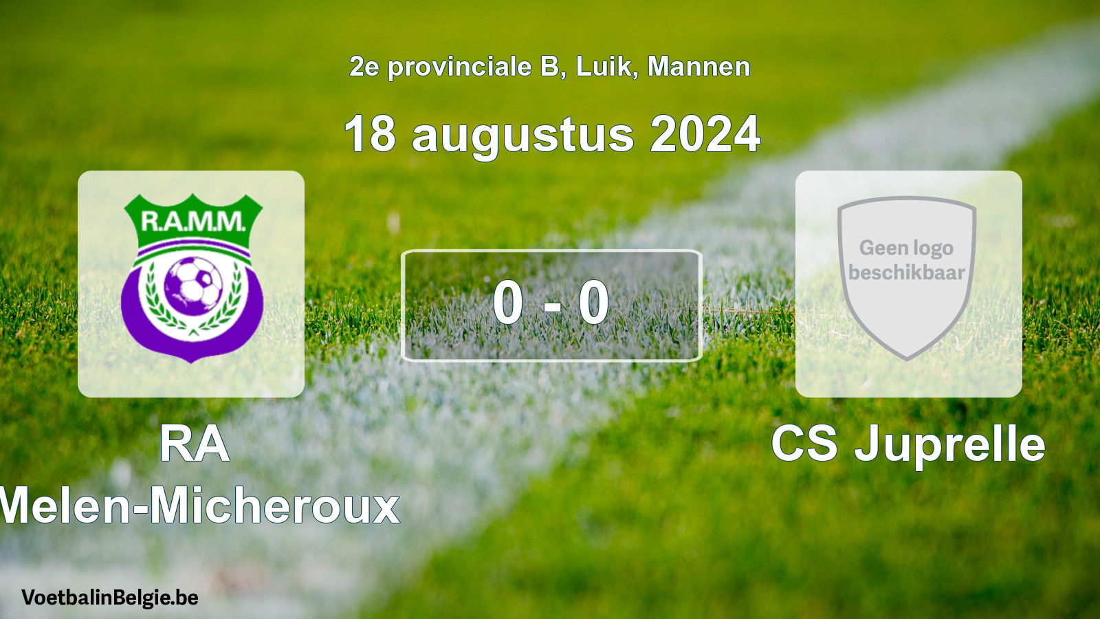 Gespeelde wedstrijd mannenvoetbal: RA Melen-Micheroux - CS Juprelle 0 - 0 (18 augustus 2024)