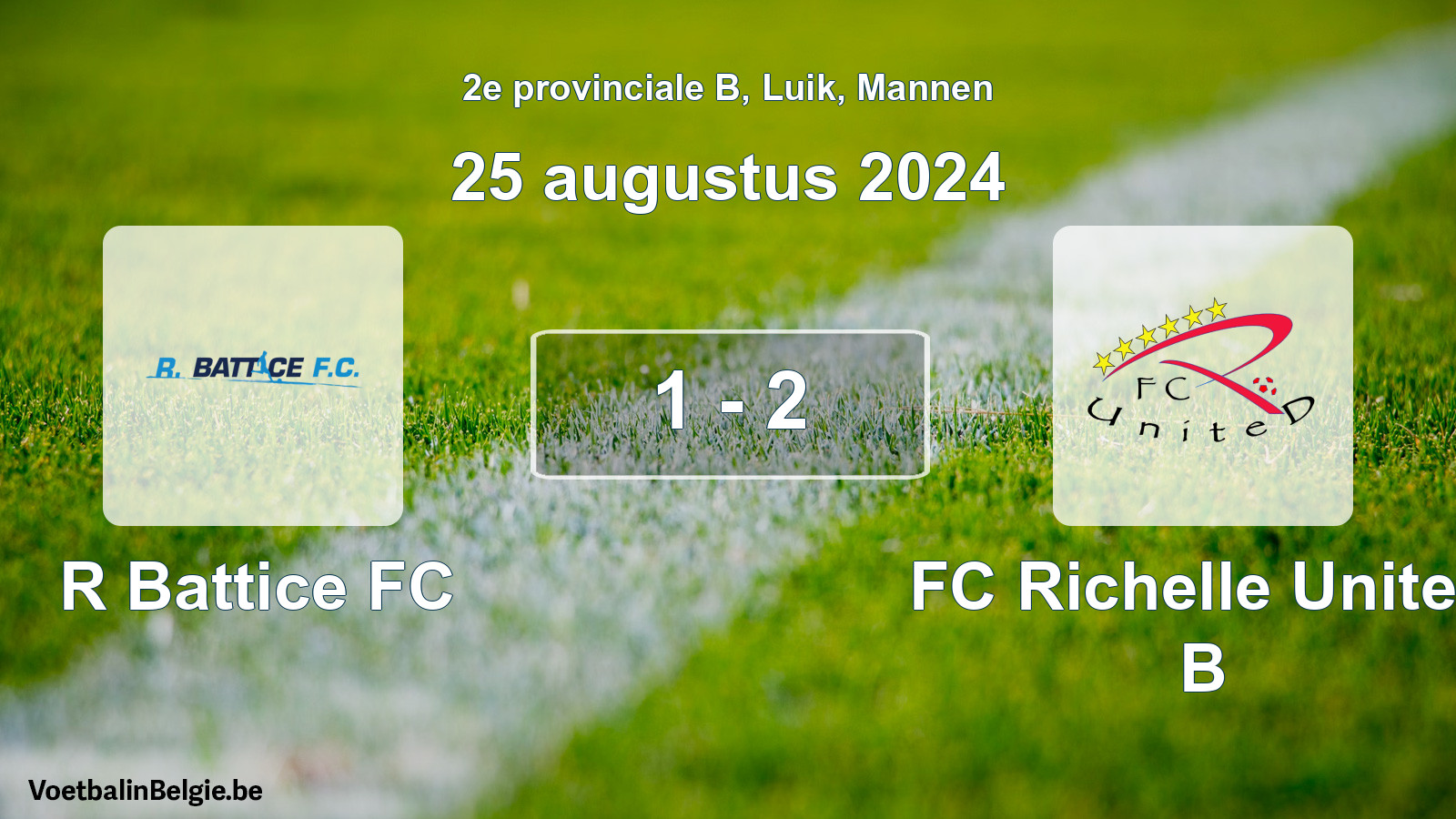 Gespeelde wedstrijd mannenvoetbal: R Battice FC - FC Richelle United B 1 - 2 (25 augustus 2024)