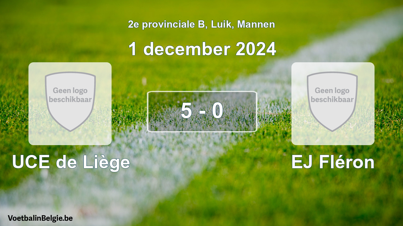 Gespeelde wedstrijd mannenvoetbal: UCE de Liège - EJ Fléron 5 - 0 (1 december 2024)