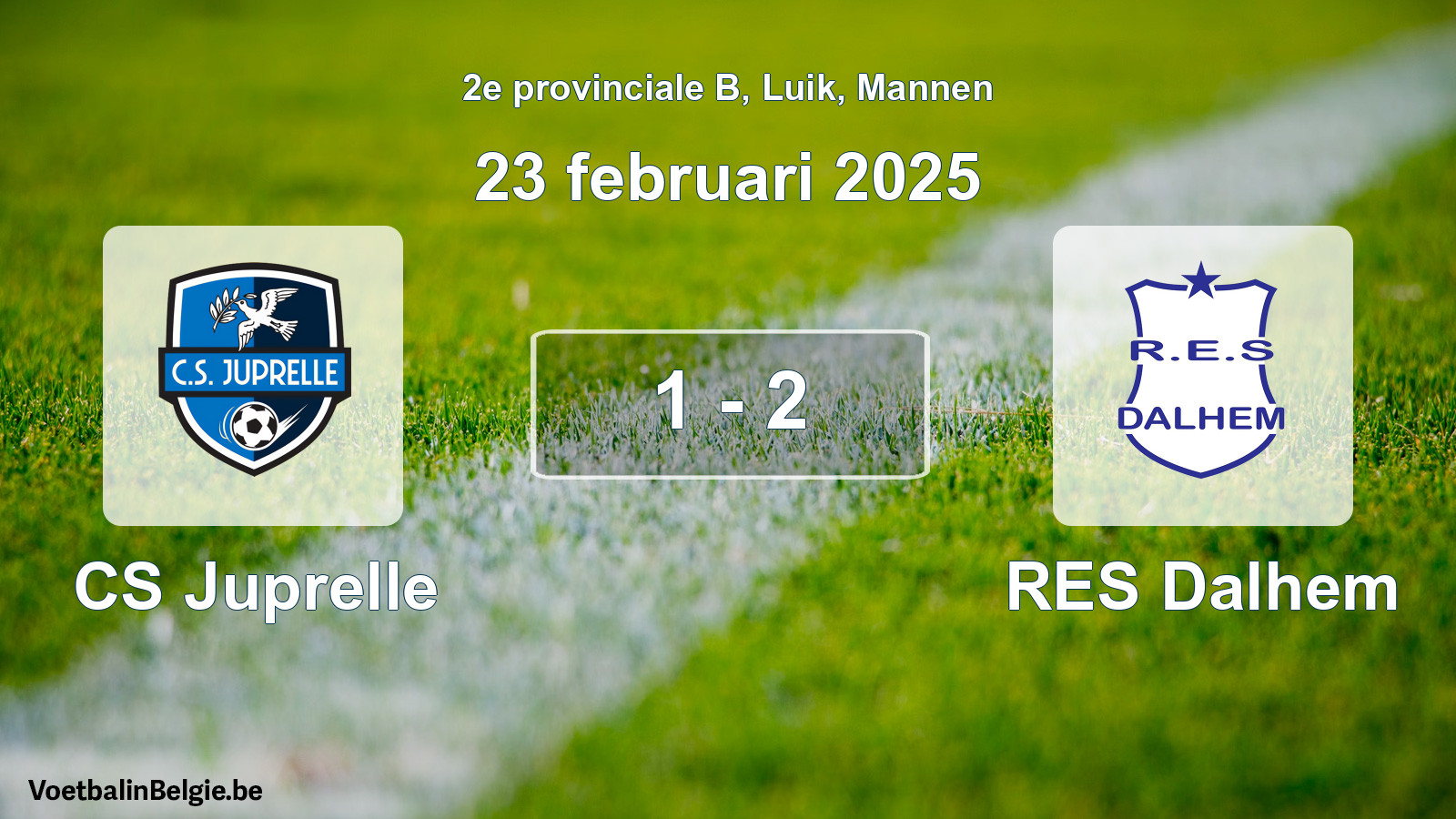 Gespeelde wedstrijd mannenvoetbal: CS Juprelle - RES Dalhem 1 - 2 (23 februari 2025)