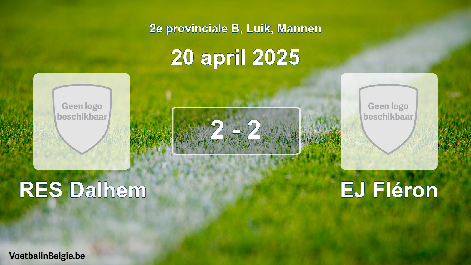 Gespeelde wedstrijd mannenvoetbal: RES Dalhem - EJ Fléron 2 - 2 (20 april 2025)