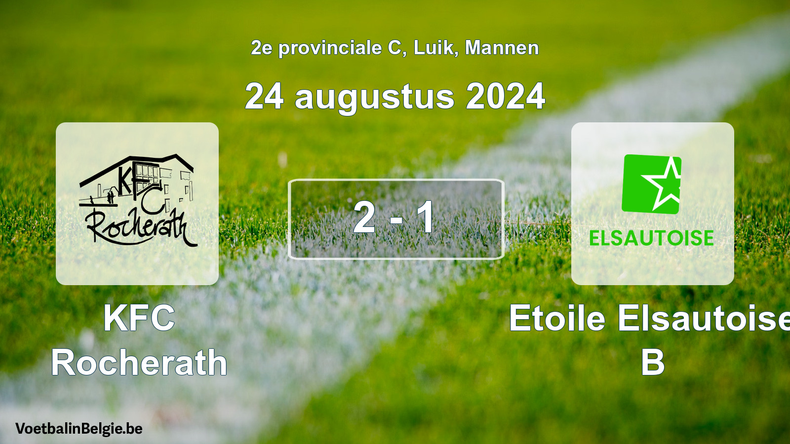 Gespeelde wedstrijd mannenvoetbal: KFC Rocherath - Etoile Elsautoise B 2 - 1 (24 augustus 2024)
