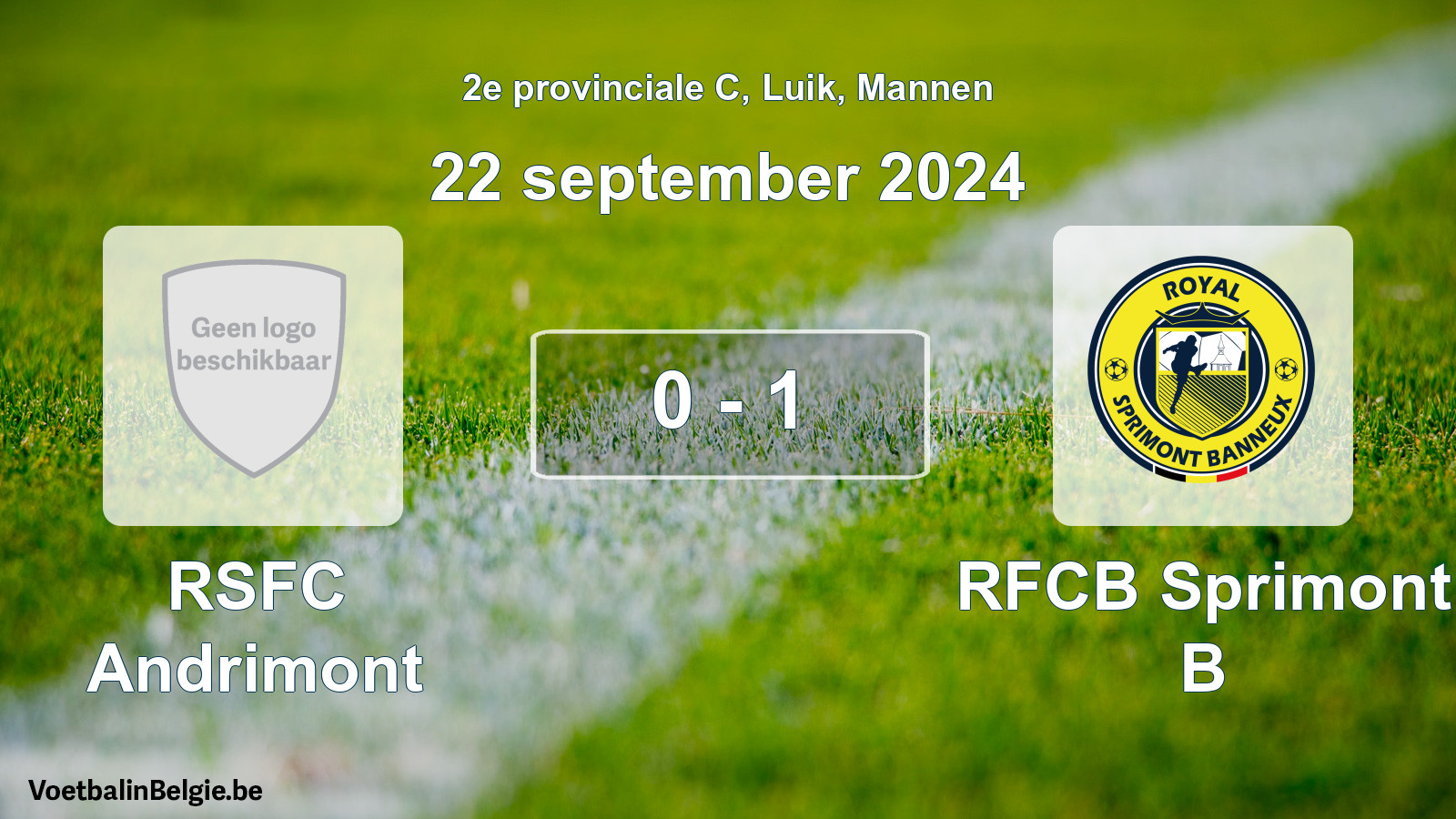 Gespeelde wedstrijd mannenvoetbal: RSFC Andrimont - RFCB Sprimont B 0 - 1 (22 september 2024)