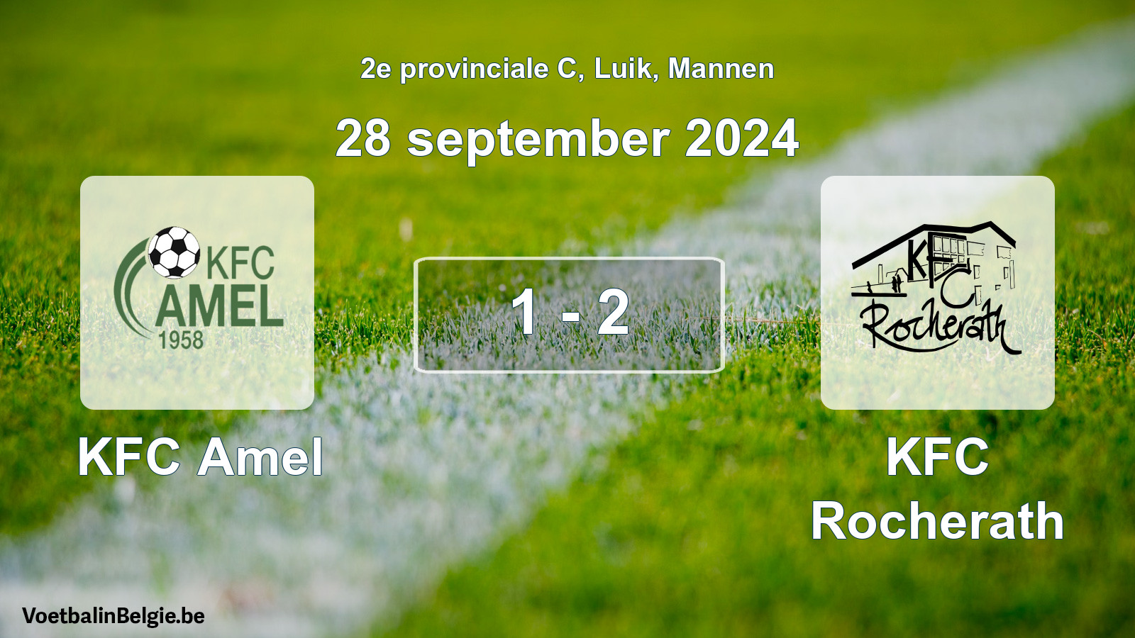 Gespeelde wedstrijd mannenvoetbal: KFC Amel - KFC Rocherath 1 - 2 (28 september 2024)