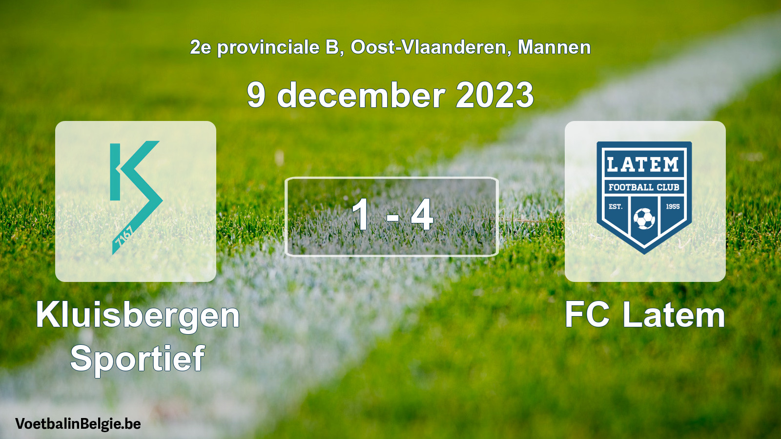 Gespeelde wedstrijd mannenvoetbal: Kluisbergen Sportief - FC Latem 1 - 4 (9 december 2023)