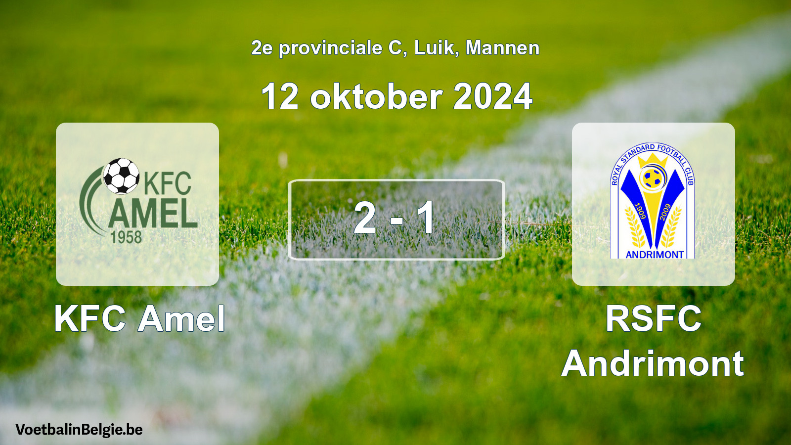 Gespeelde wedstrijd mannenvoetbal: KFC Amel - RSFC Andrimont 2 - 1 (12 oktober 2024)