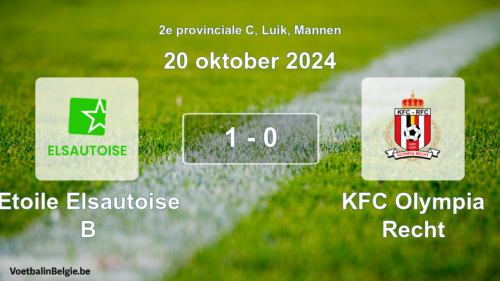 Gespeelde wedstrijd mannenvoetbal: Etoile Elsautoise B - KFC Olympia Recht 1 - 0 (20 oktober 2024)