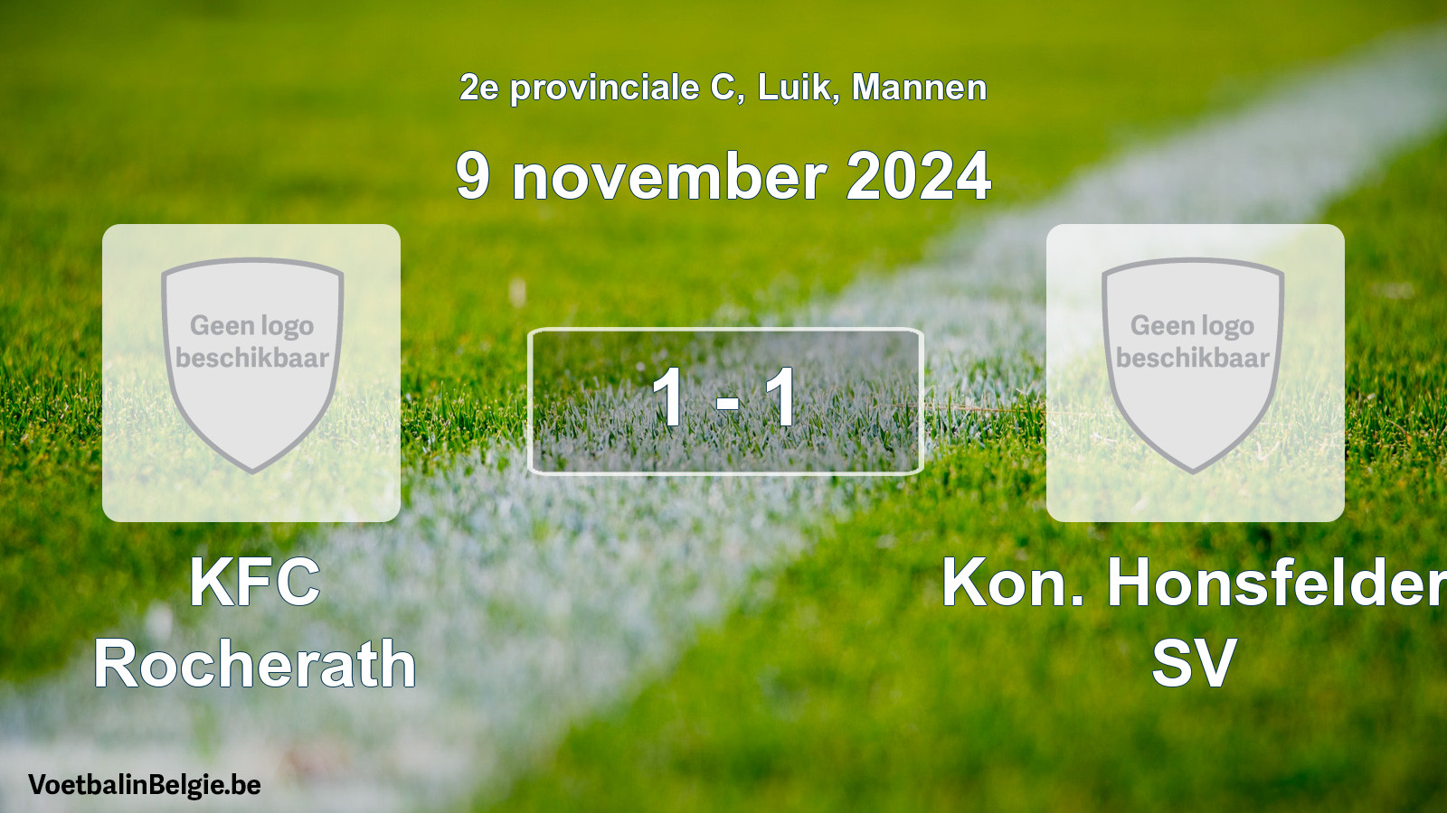 Gespeelde wedstrijd mannenvoetbal: KFC Rocherath - Kon. Honsfelder SV 1 - 1 (9 november 2024)