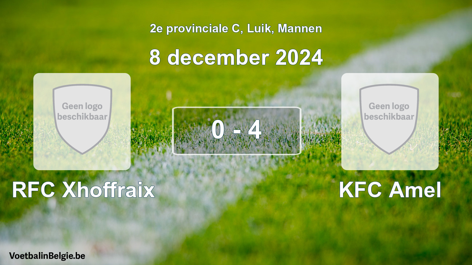 Gespeelde wedstrijd mannenvoetbal: RFC Xhoffraix - KFC Amel 0 - 4 (8 december 2024)
