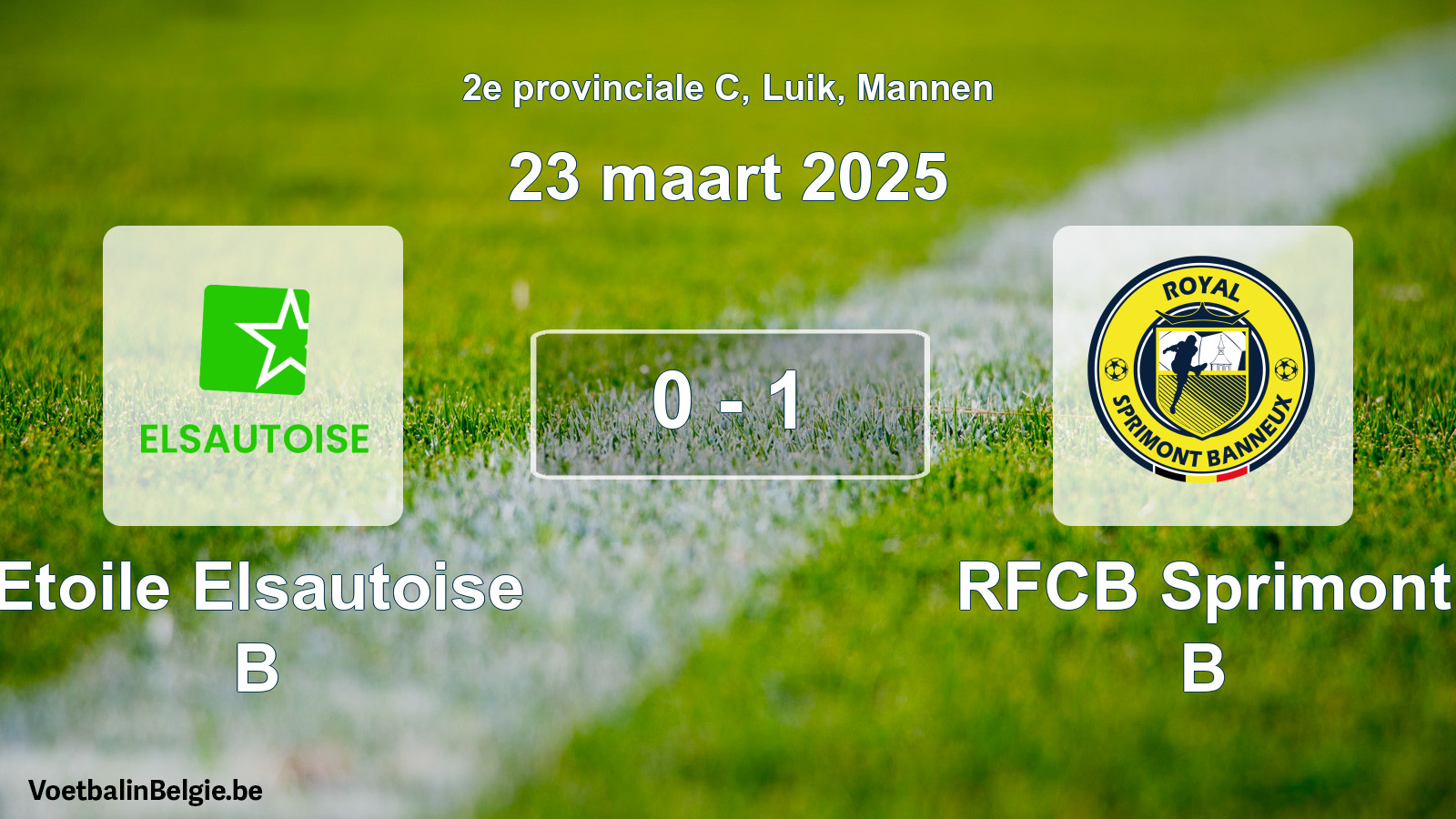 Match joué football hommes: Etoile Elsautoise B - RFCB Sprimont B 0 - 1 (23 mars 2025)