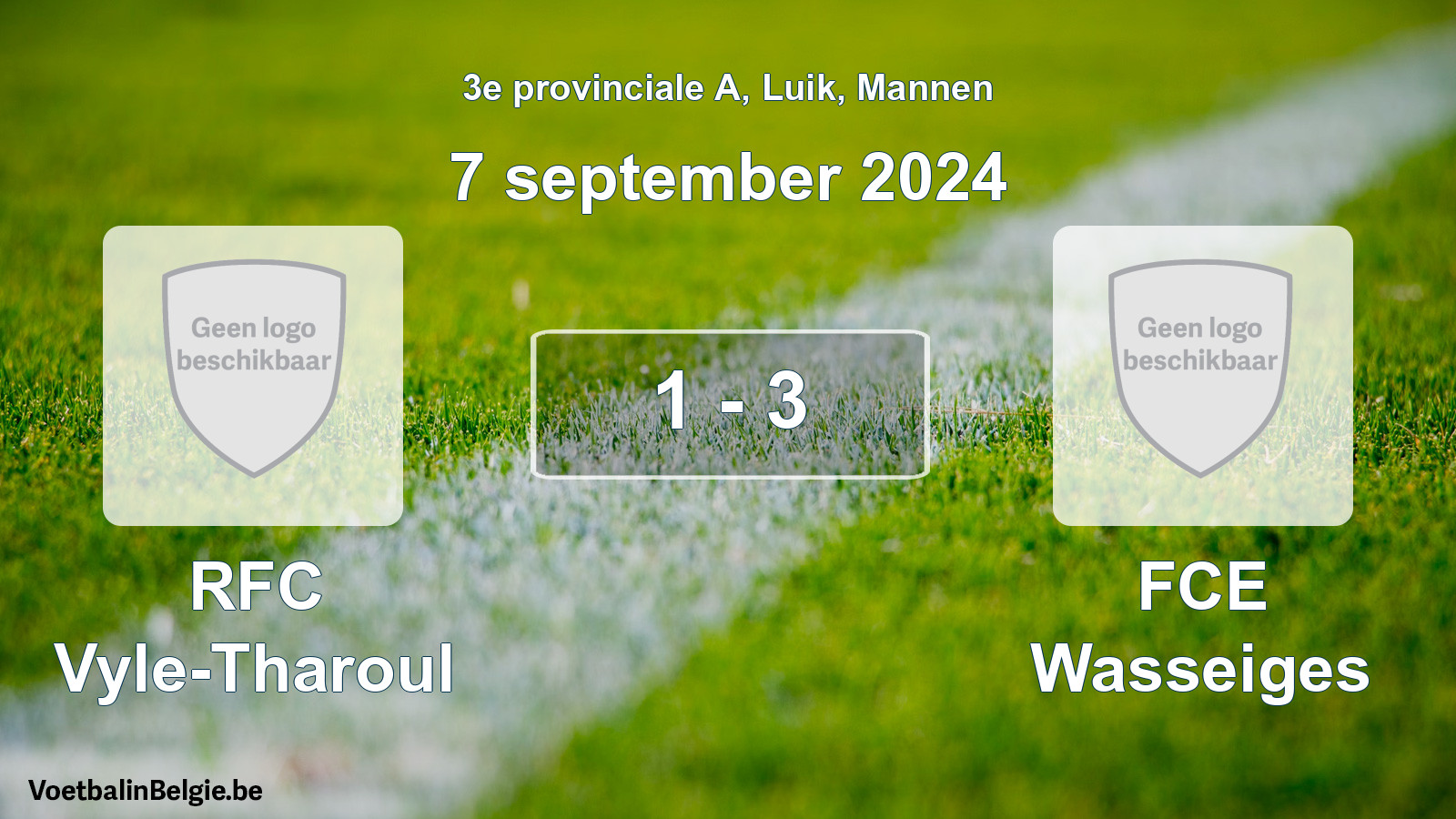 Gespeelde wedstrijd mannenvoetbal: RFC Vyle-Tharoul - FCE Wasseiges 1 - 3 (7 september 2024)