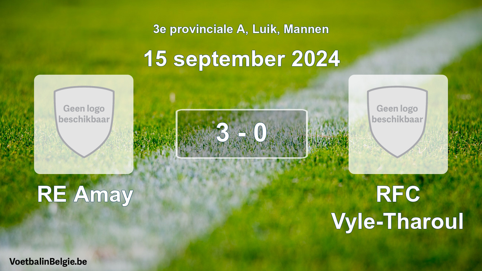 Gespeelde wedstrijd mannenvoetbal: RE Amay - RFC Vyle-Tharoul 3 - 0 (15 september 2024)