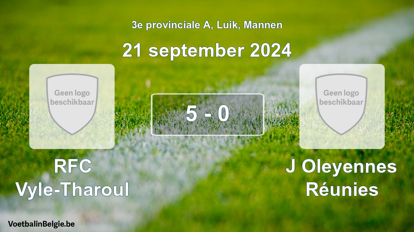 Gespeelde wedstrijd mannenvoetbal: RFC Vyle-Tharoul - J Oleyennes Réunies 5 - 0 (21 september 2024)