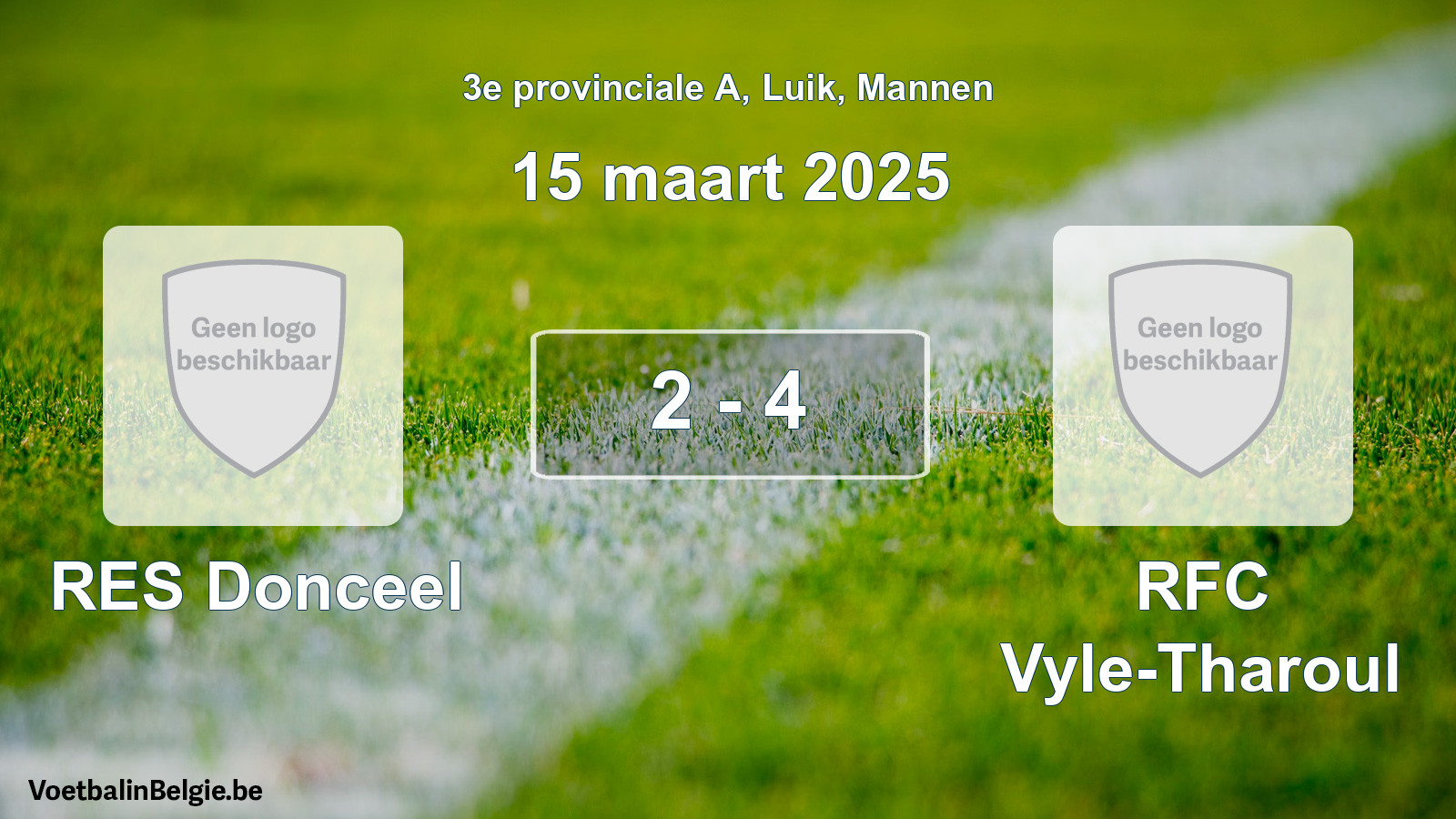 Gespeelde wedstrijd mannenvoetbal: RES Donceel - RFC Vyle-Tharoul 2 - 4 (15 maart 2025)