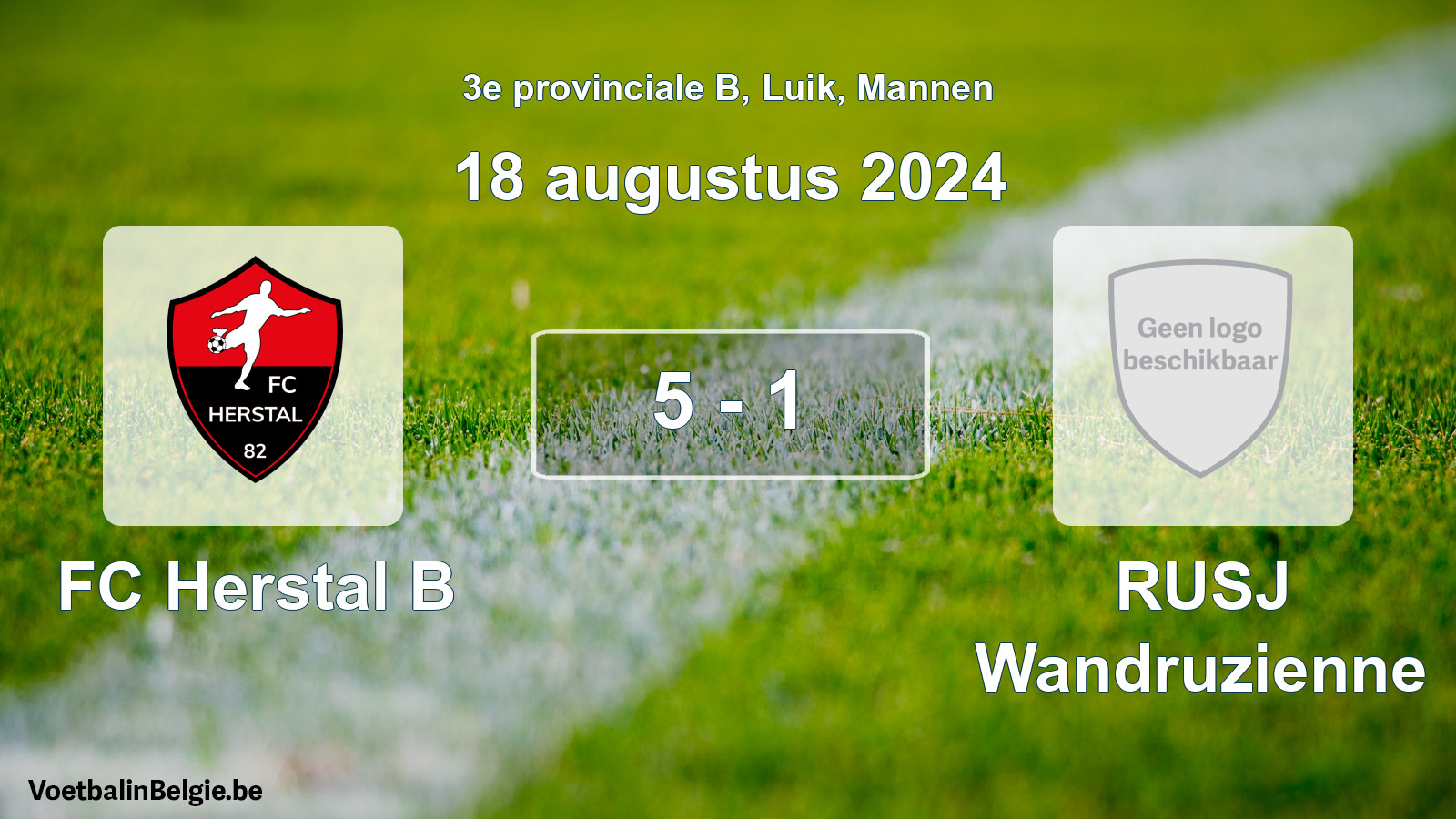Gespeelde wedstrijd mannenvoetbal: FC Herstal B - RUSJ Wandruzienne 5 - 1 (18 augustus 2024)