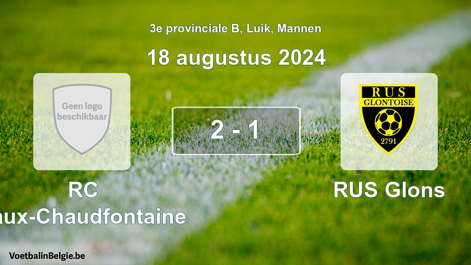 Gespeelde wedstrijd mannenvoetbal: RC Vaux-Chaudfontaine - RUS Glons 2 - 1 (18 augustus 2024)