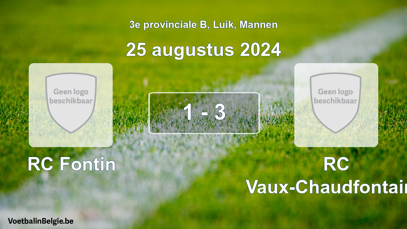 Gespeelde wedstrijd mannenvoetbal: RC Fontin - RC Vaux-Chaudfontaine 1 - 3 (25 augustus 2024)