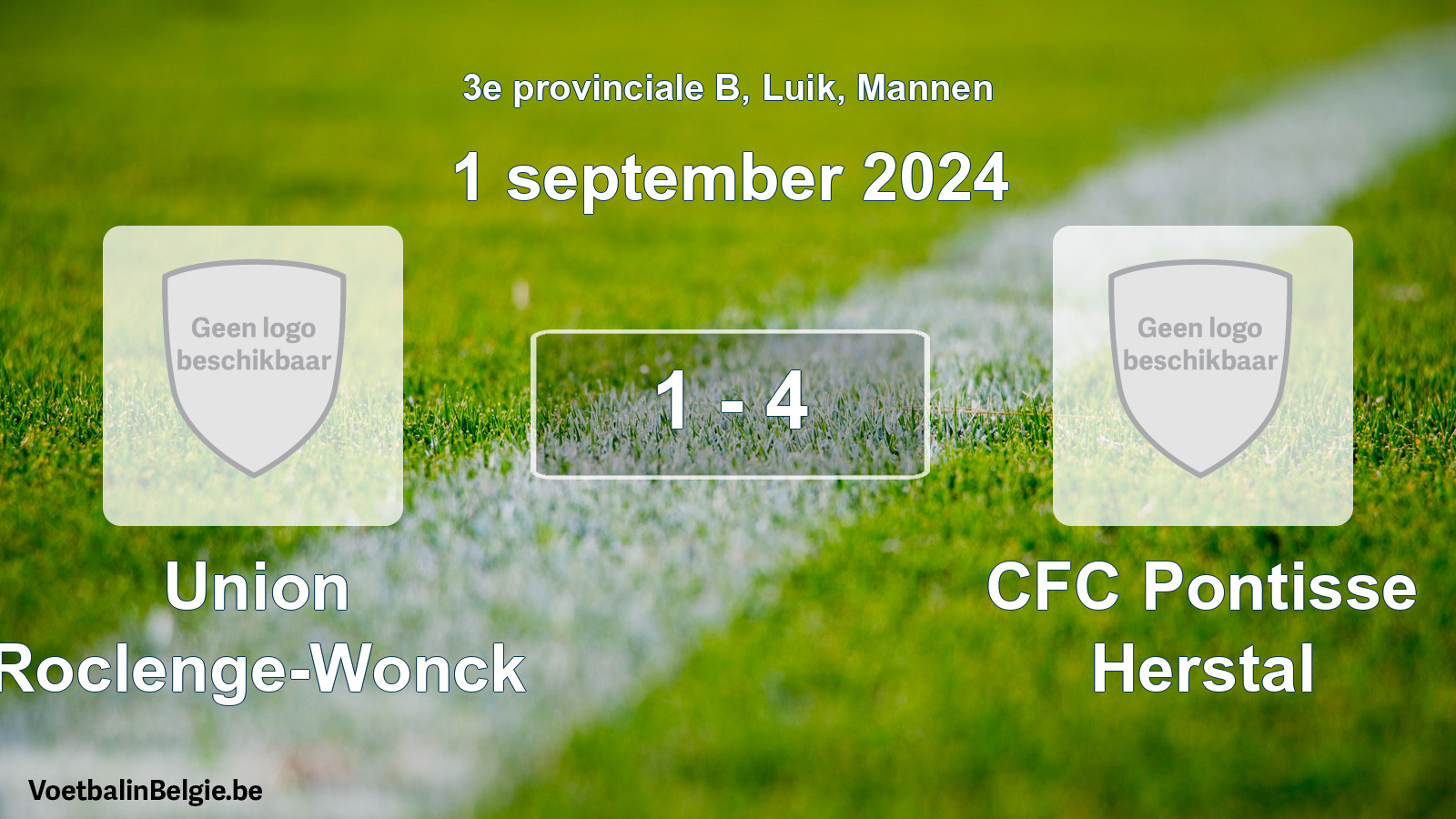 Gespeelde wedstrijd mannenvoetbal: Union Roclenge-Wonck - CFC Pontisse Herstal 1 - 4 (1 september 2024)