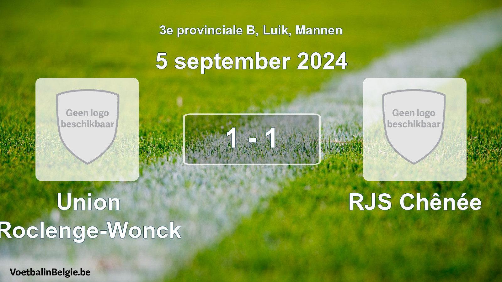Gespeelde wedstrijd mannenvoetbal: Union Roclenge-Wonck - RJS Chênée 1 - 1 (5 september 2024)