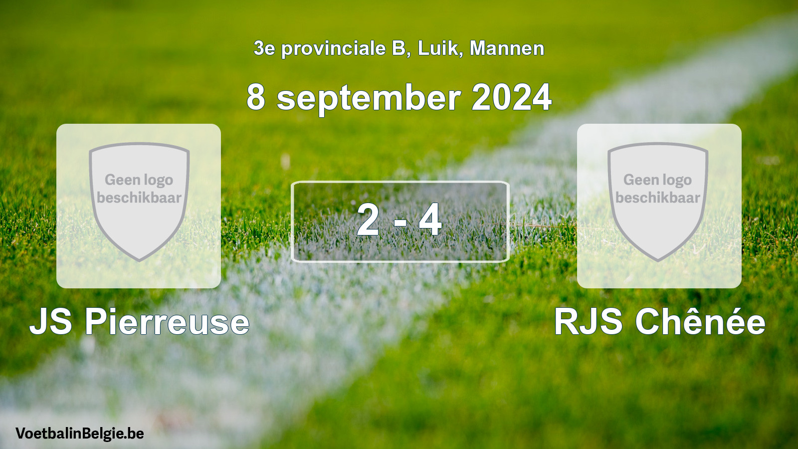 Gespeelde wedstrijd mannenvoetbal: JS Pierreuse - RJS Chênée 2 - 4 (8 september 2024)