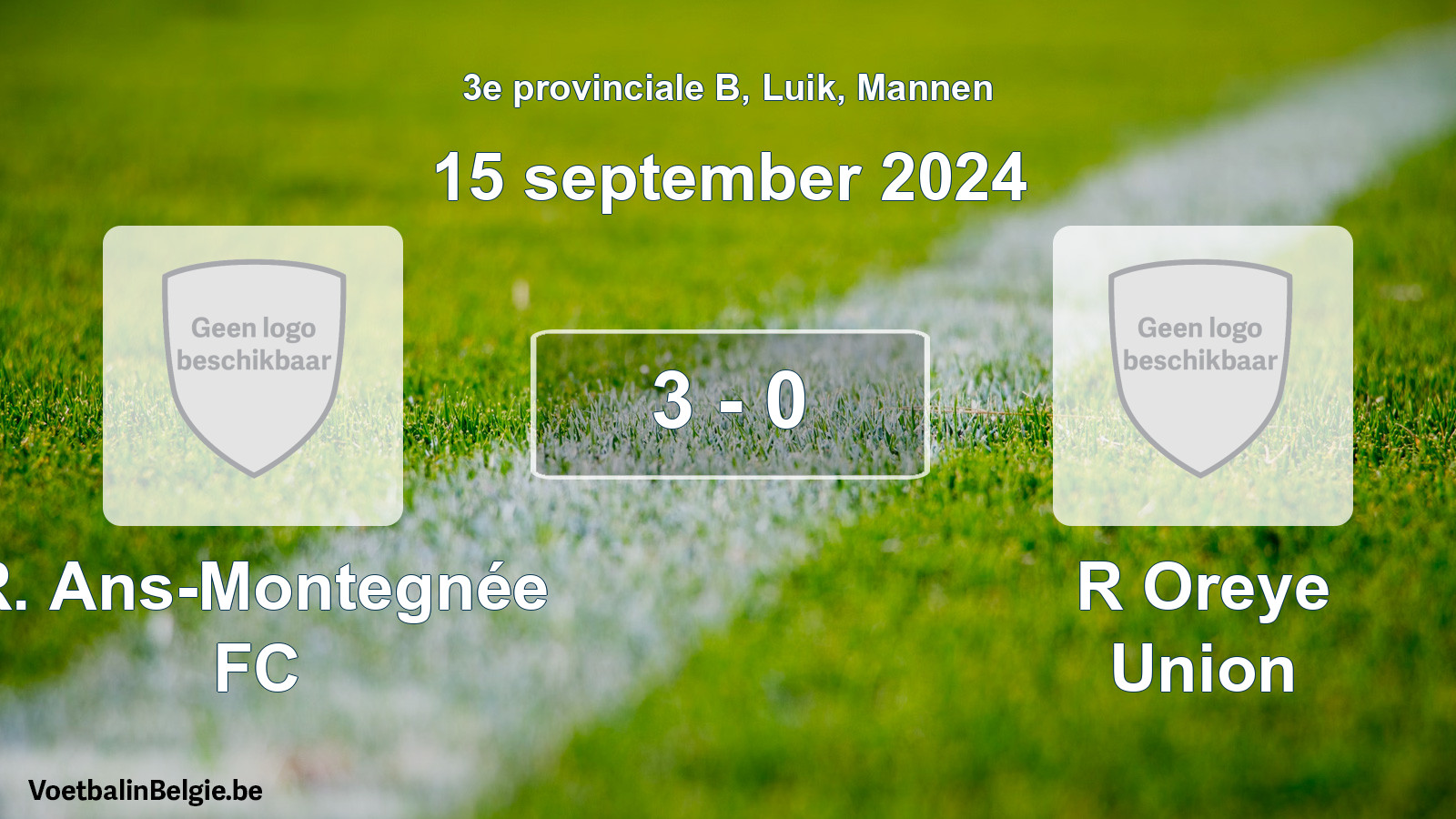 Gespeelde wedstrijd mannenvoetbal: R. Ans-Montegnée FC - R Oreye Union 3 - 0 (15 september 2024)