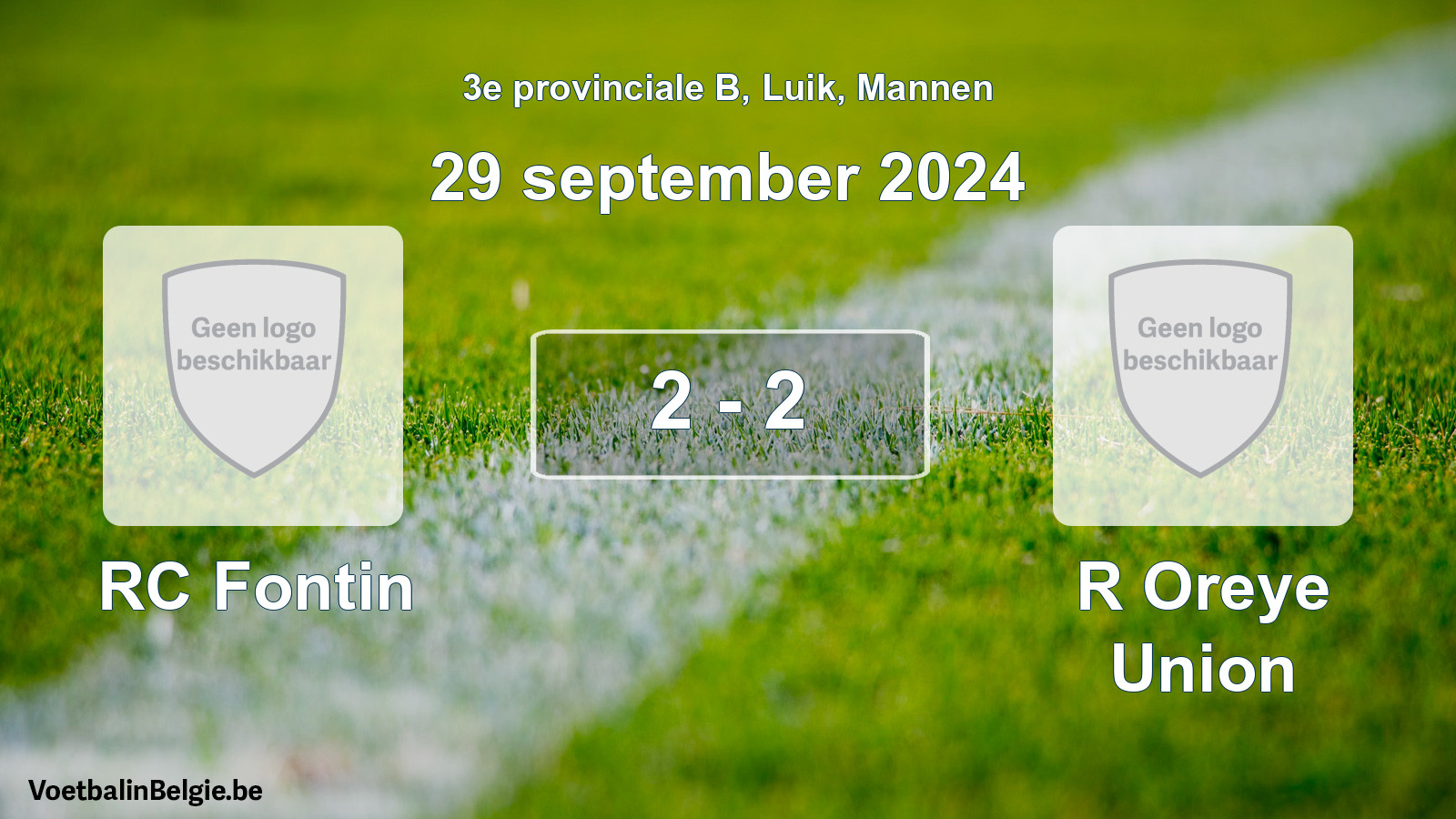 Gespeelde wedstrijd mannenvoetbal: RC Fontin - R Oreye Union 2 - 2 (29 september 2024)