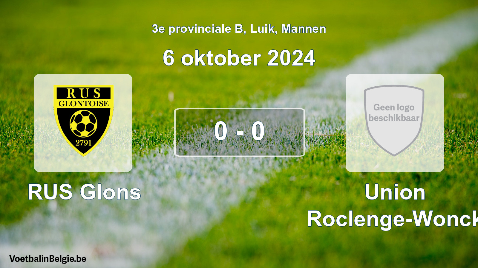 Gespeelde wedstrijd mannenvoetbal: RUS Glons - Union Roclenge-Wonck 0 - 0 (6 oktober 2024)