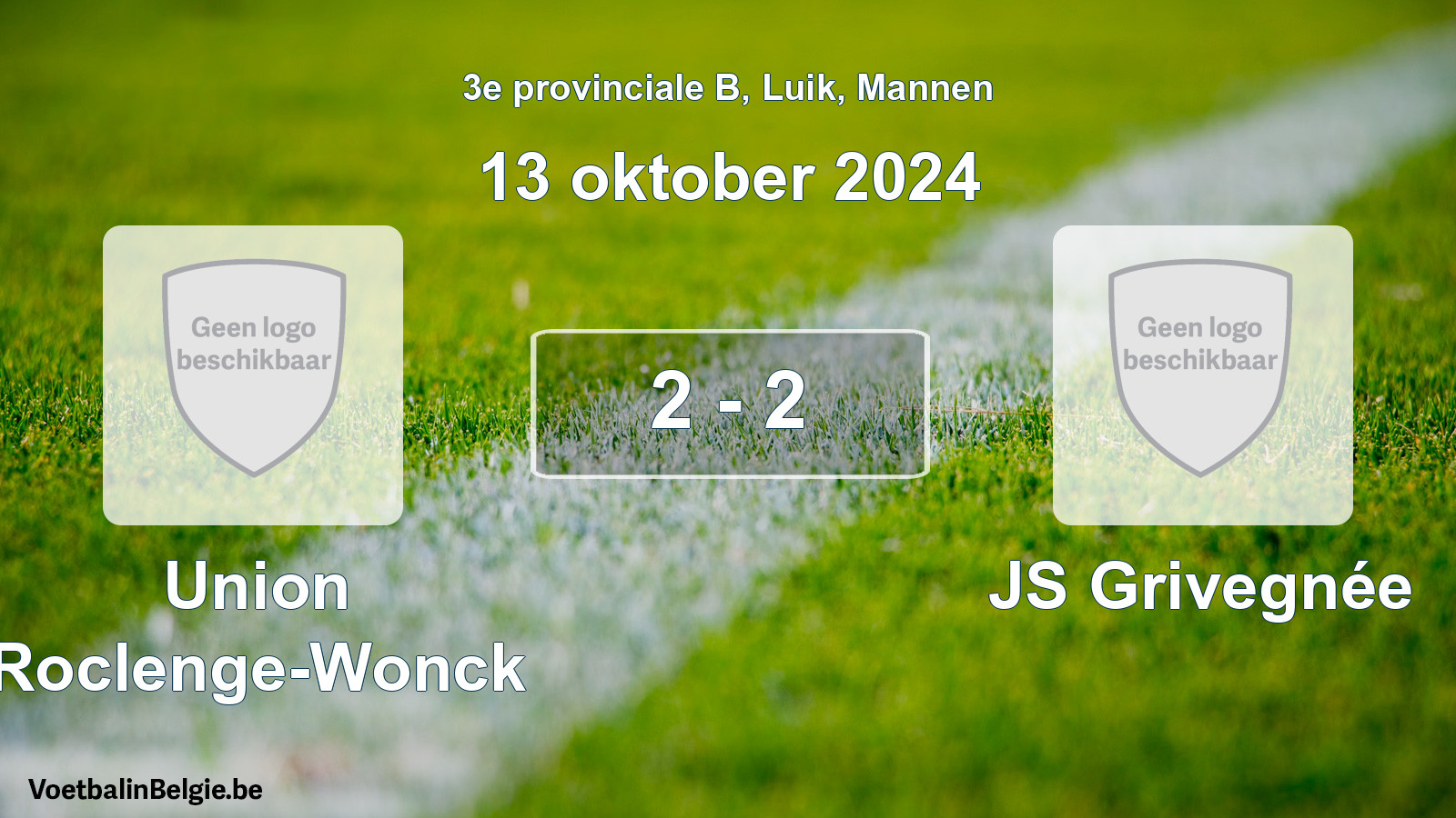 Gespeelde wedstrijd mannenvoetbal: Union Roclenge-Wonck - JS Grivegnée 2 - 2 (13 oktober 2024)