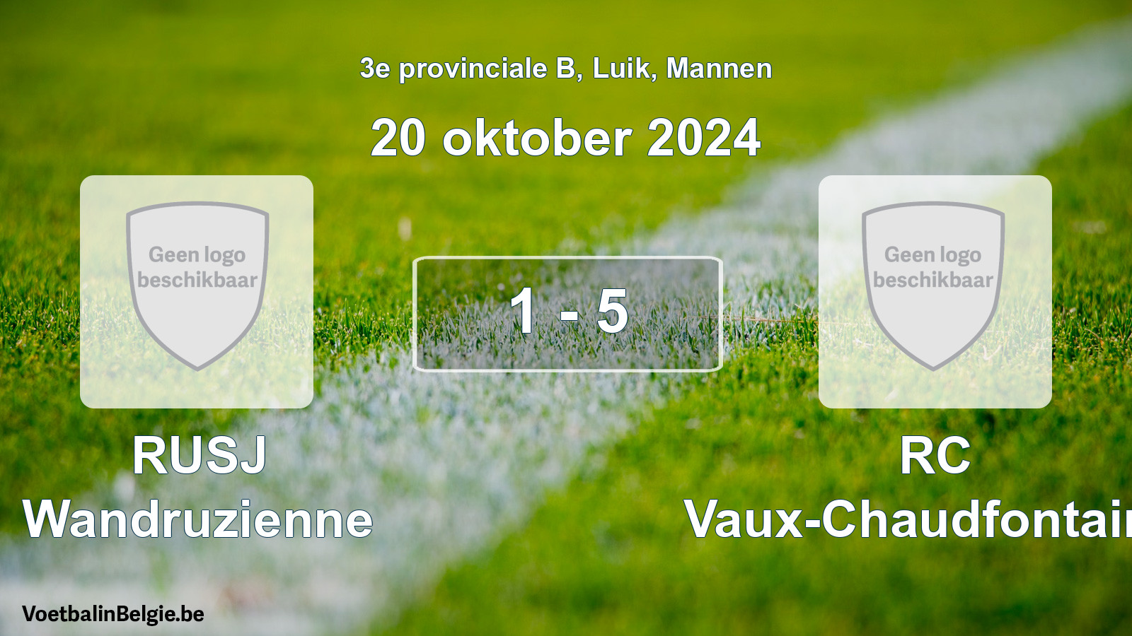 Gespeelde wedstrijd mannenvoetbal: RUSJ Wandruzienne - RC Vaux-Chaudfontaine 1 - 5 (20 oktober 2024)