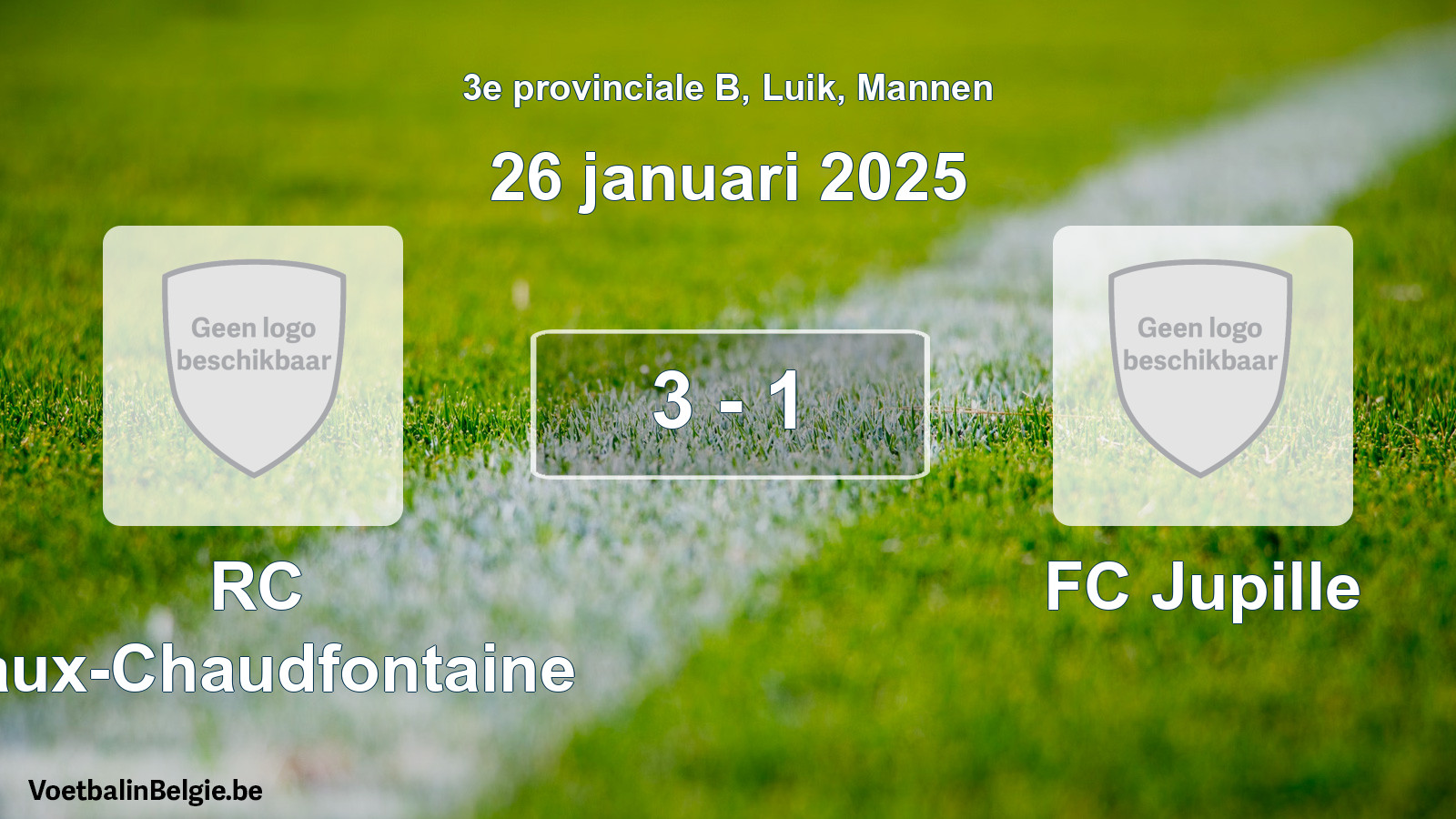Gespeelde wedstrijd mannenvoetbal: RC Vaux-Chaudfontaine - FC Jupille 3 - 1 (26 januari 2025)
