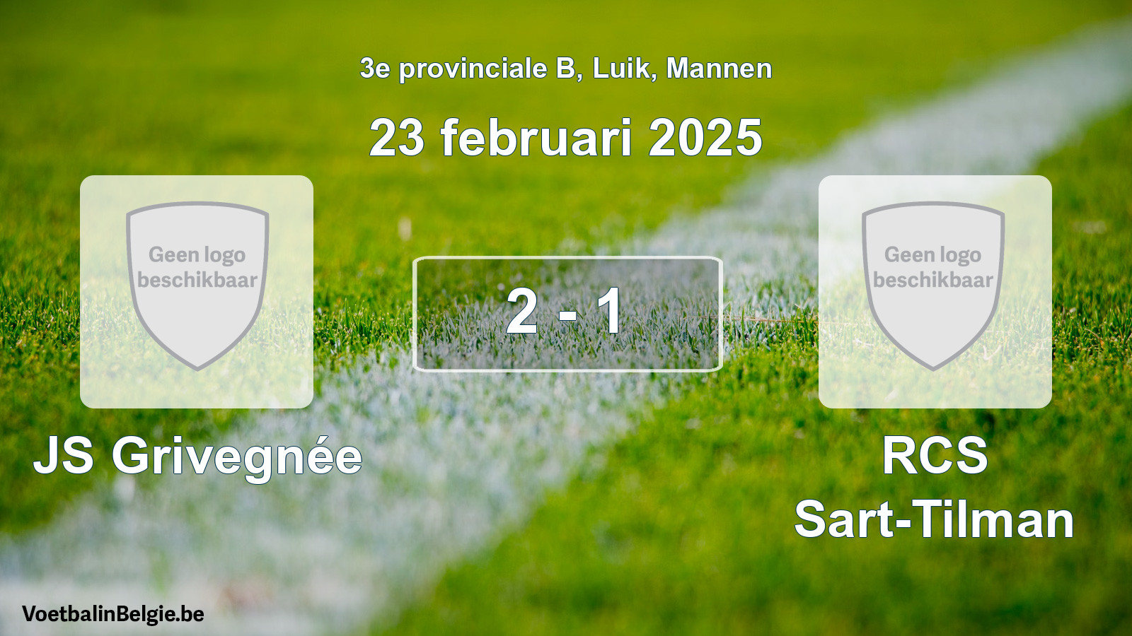 Gespeelde wedstrijd mannenvoetbal: JS Grivegnée - RCS Sart-Tilman 2 - 1 (23 februari 2025)