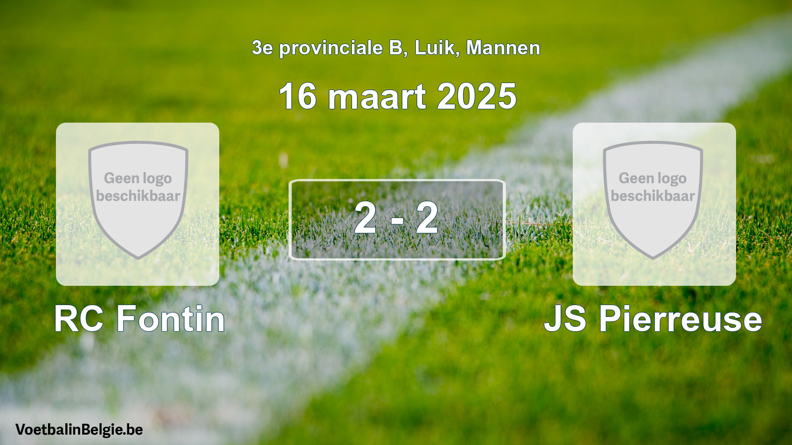 Gespeelde wedstrijd mannenvoetbal: RC Fontin - JS Pierreuse 2 - 2 (16 maart 2025)