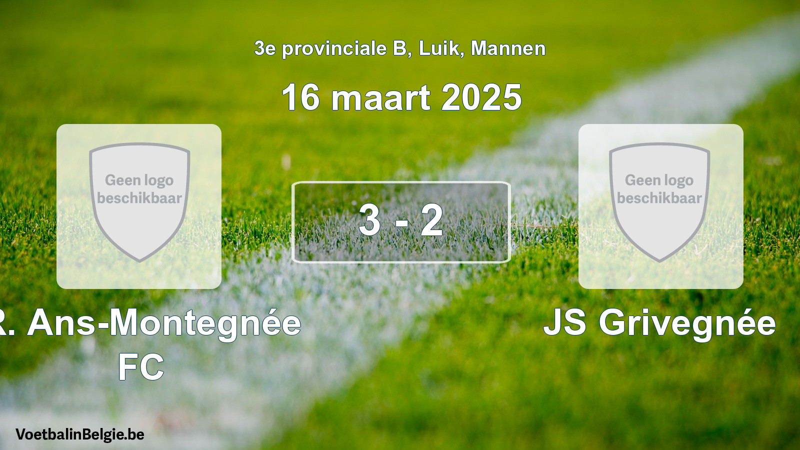 Gespeelde wedstrijd mannenvoetbal: R. Ans-Montegnée FC - JS Grivegnée 3 - 2 (16 maart 2025)