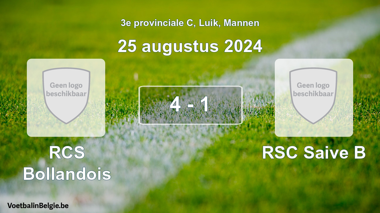 Gespeelde wedstrijd mannenvoetbal: RCS Bollandois - RSC Saive B 4 - 1 (25 augustus 2024)