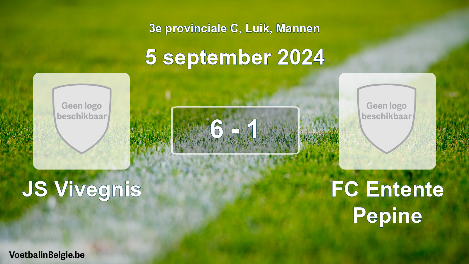 Gespeelde wedstrijd mannenvoetbal: JS Vivegnis - FC Entente Pepine 6 - 1 (5 september 2024)