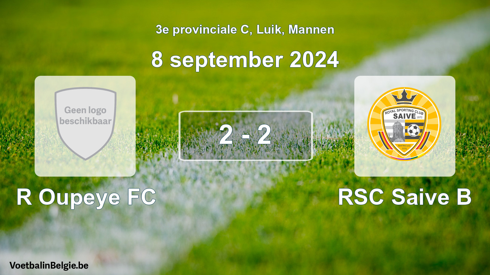 Gespeelde wedstrijd mannenvoetbal: R Oupeye FC - RSC Saive B 2 - 2 (8 september 2024)