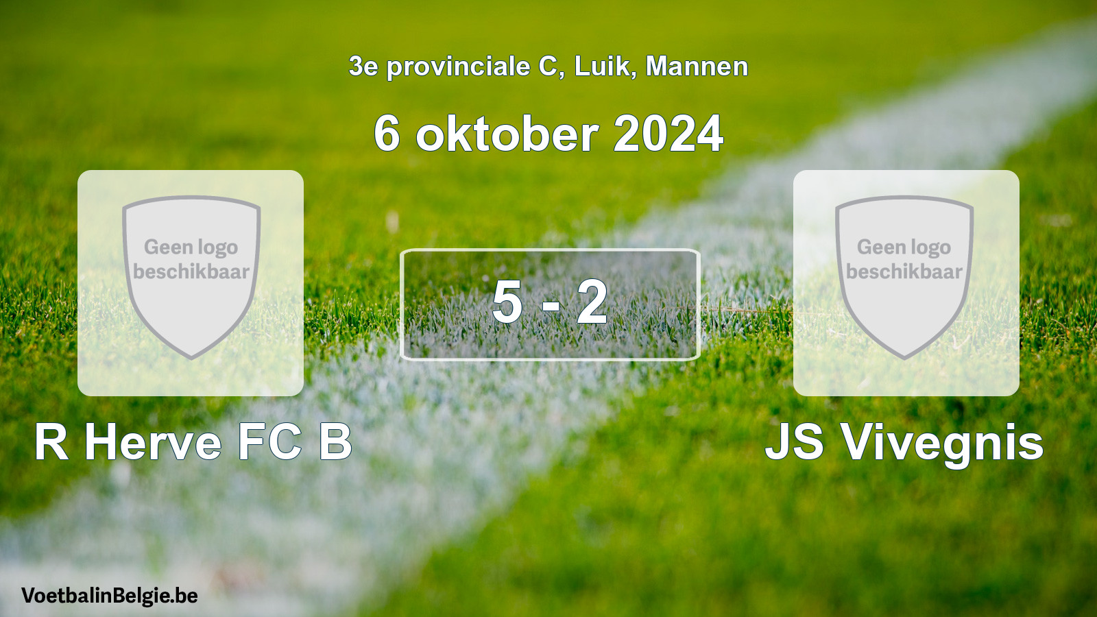Gespeelde wedstrijd mannenvoetbal: R Herve FC B - JS Vivegnis 5 - 2 (6 oktober 2024)